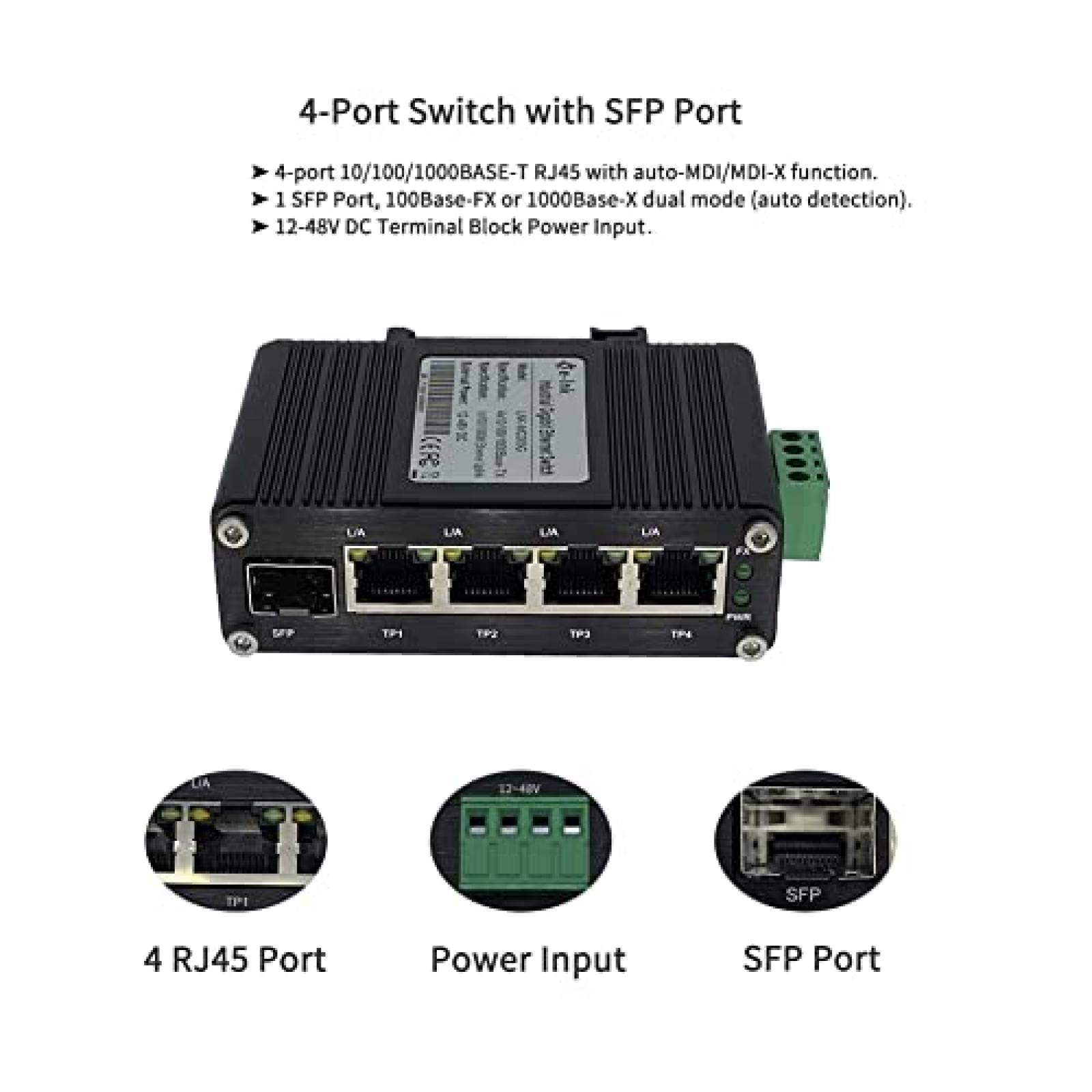 Mini Industrial Switch Star Route Capacidad de Conmutacion