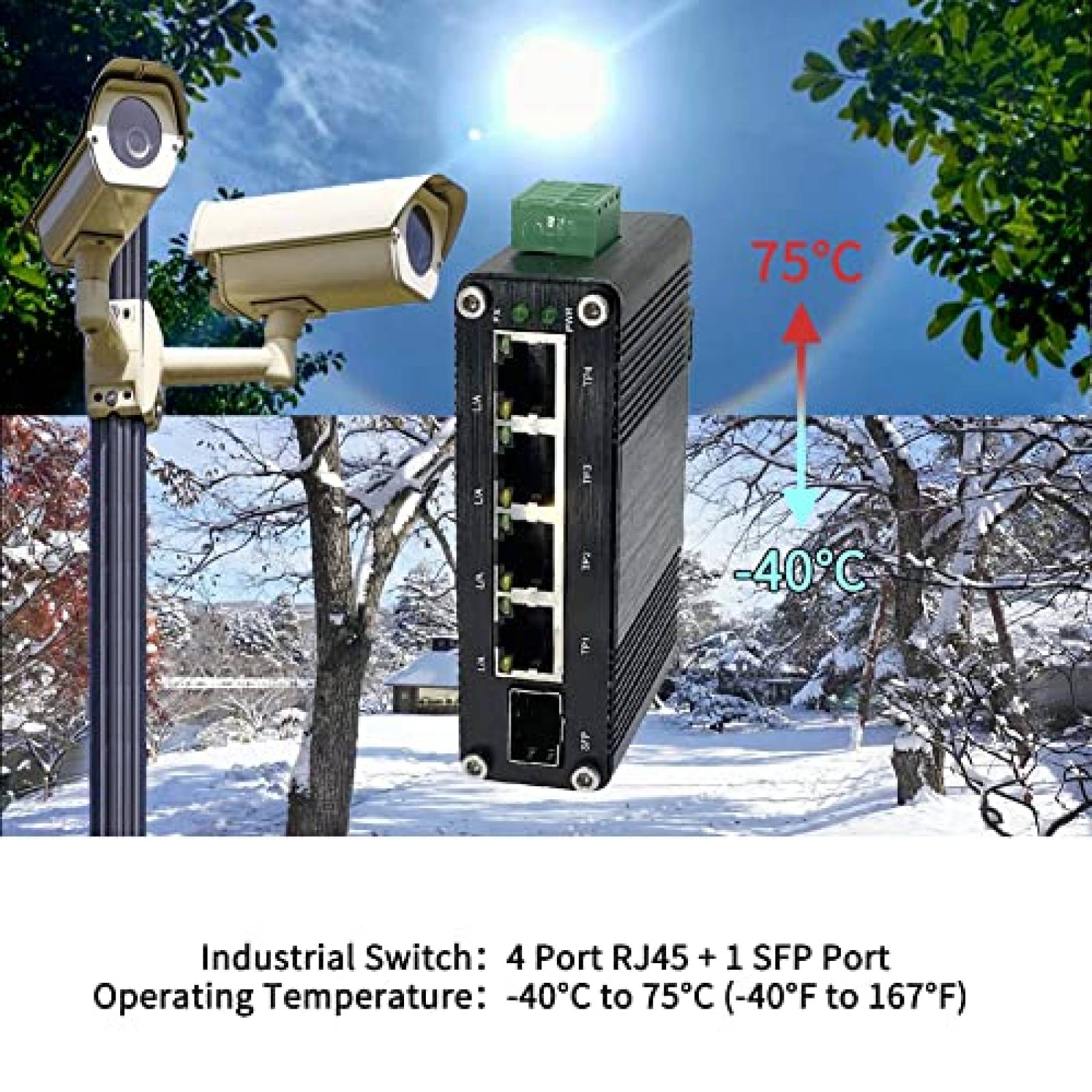 Mini Industrial Switch Star Route Capacidad de Conmutacion