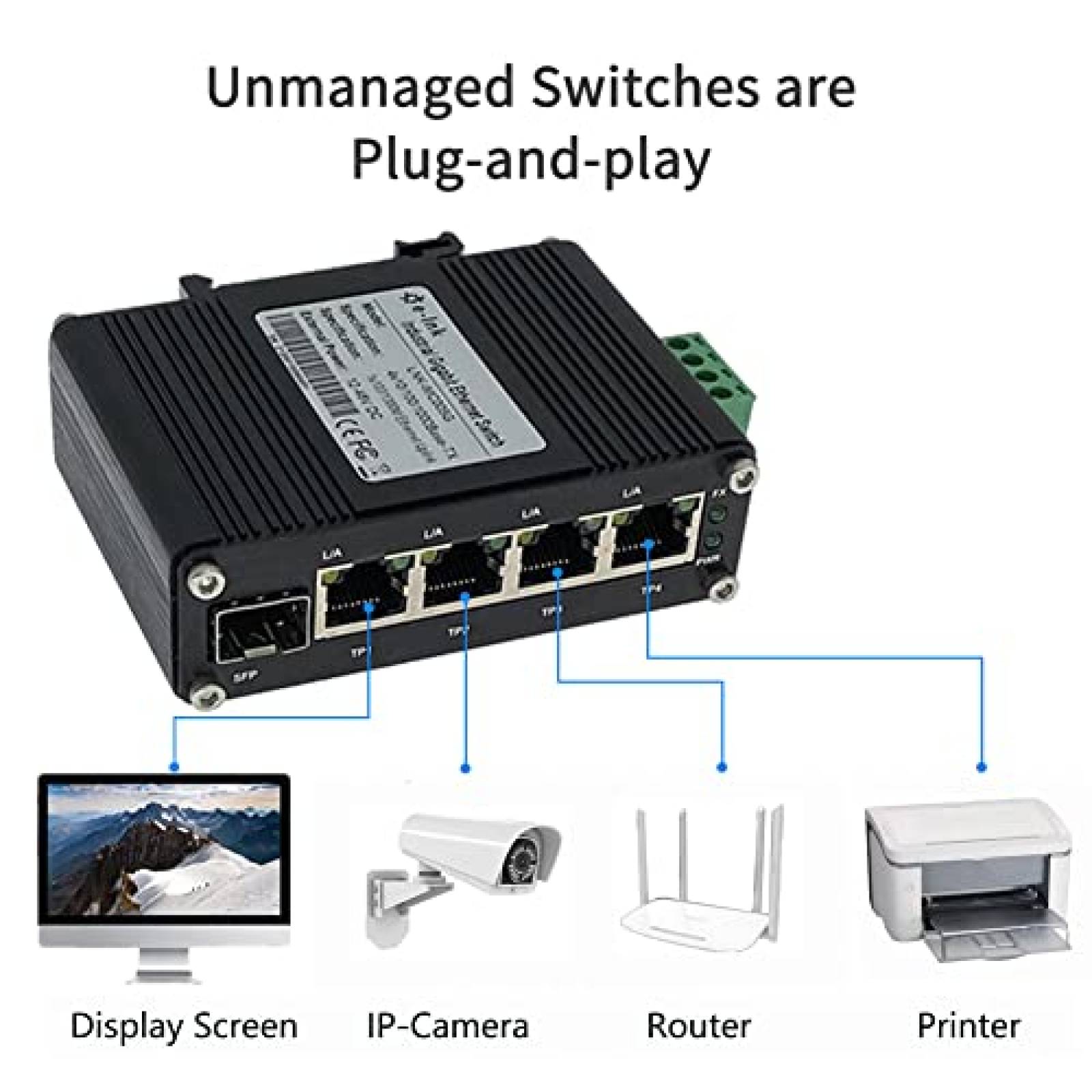 Mini Industrial Switch Star Route Capacidad de Conmutacion