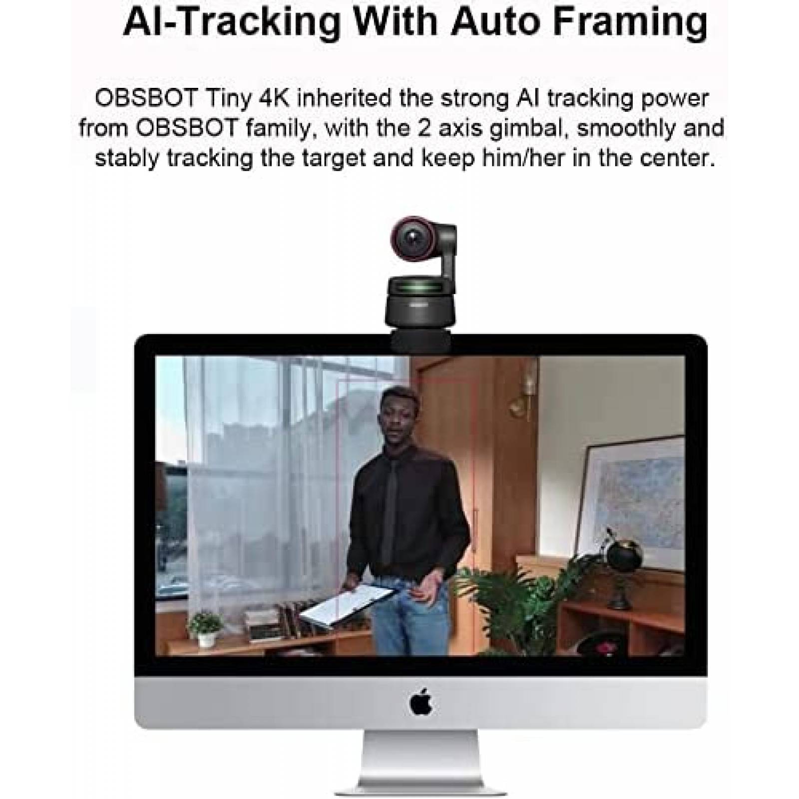 Webcam OBSBOT Tiny 4K Ultra HD Enfoque Automatico 4X Zoom