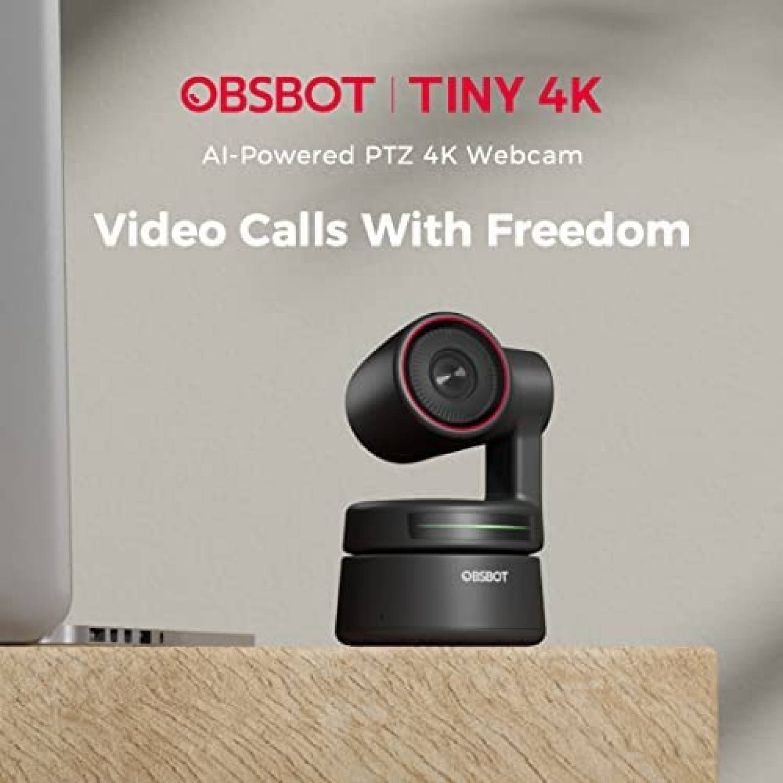 Webcam OBSBOT Tiny 4K Ultra HD Enfoque Automatico 4X Zoom