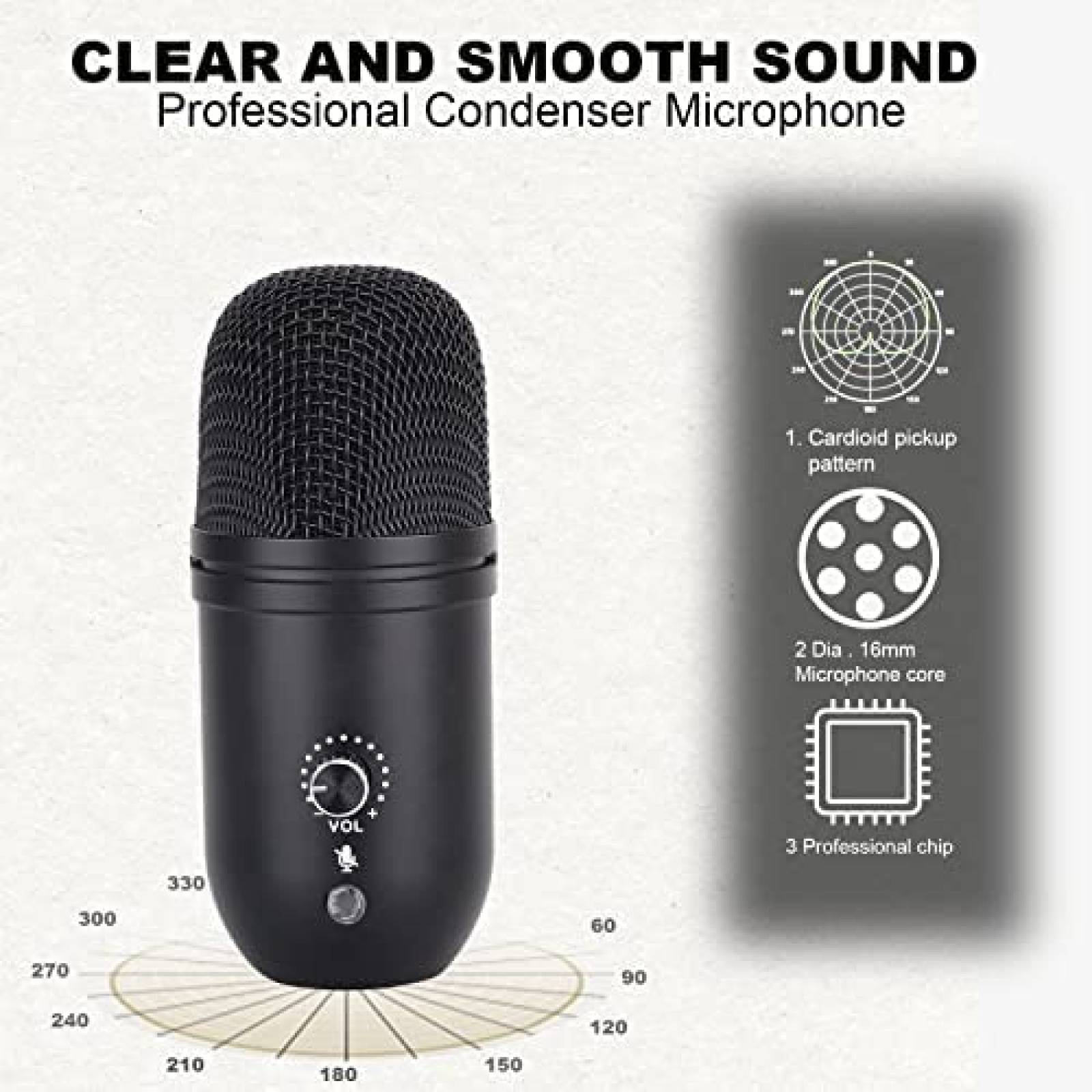 Microfono de Condensador MSIZOY para Transmision Podcasting