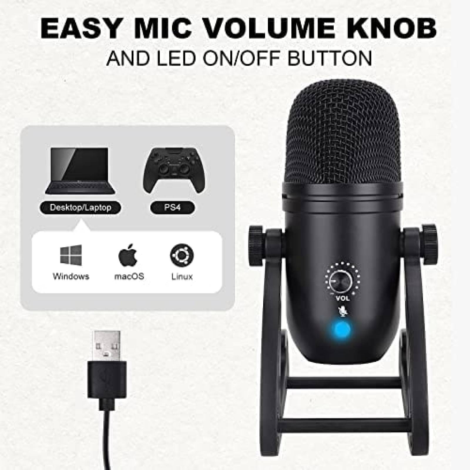 Microfono de Condensador MSIZOY para Transmision Podcasting