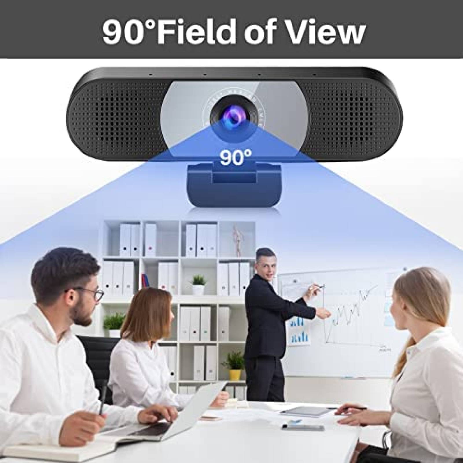 Webcam 3 en 1 EMEET 4 Microfonos y Reduccion de Ruido -Negro