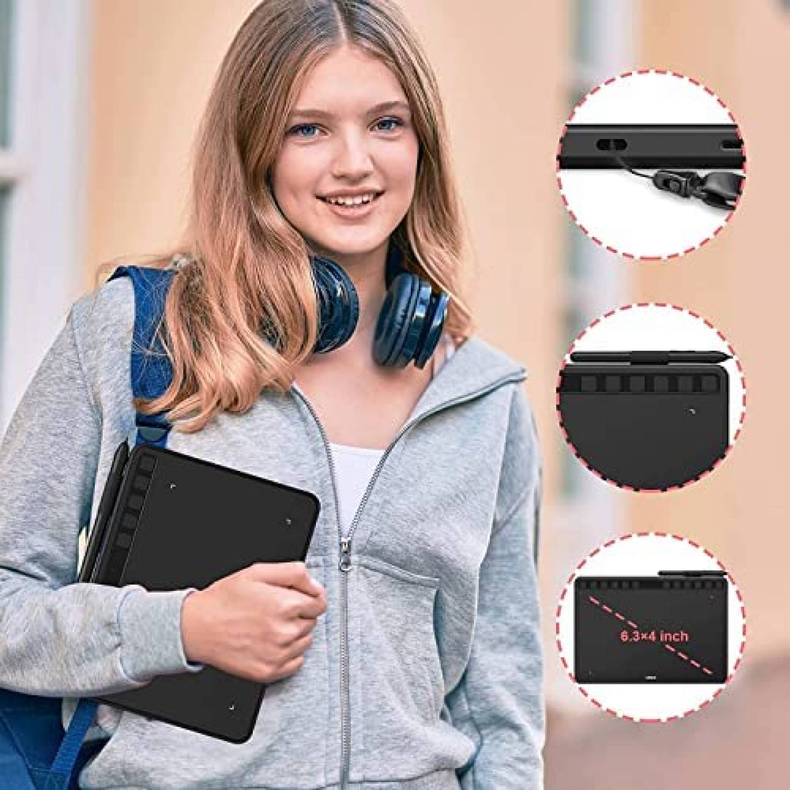 Tablet Grafica UGEE S640 LCD de 6.5'' x 4'' -Negro