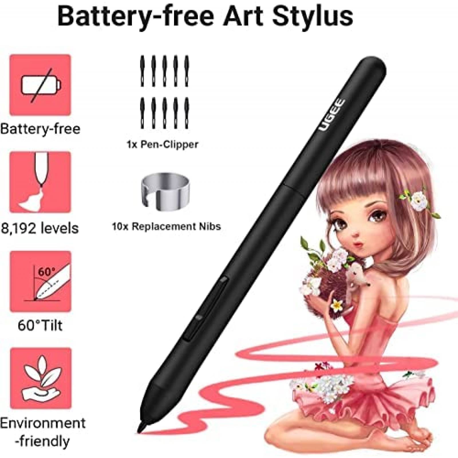 Tablet Grafica UGEE S640 LCD de 6.5'' x 4'' -Negro