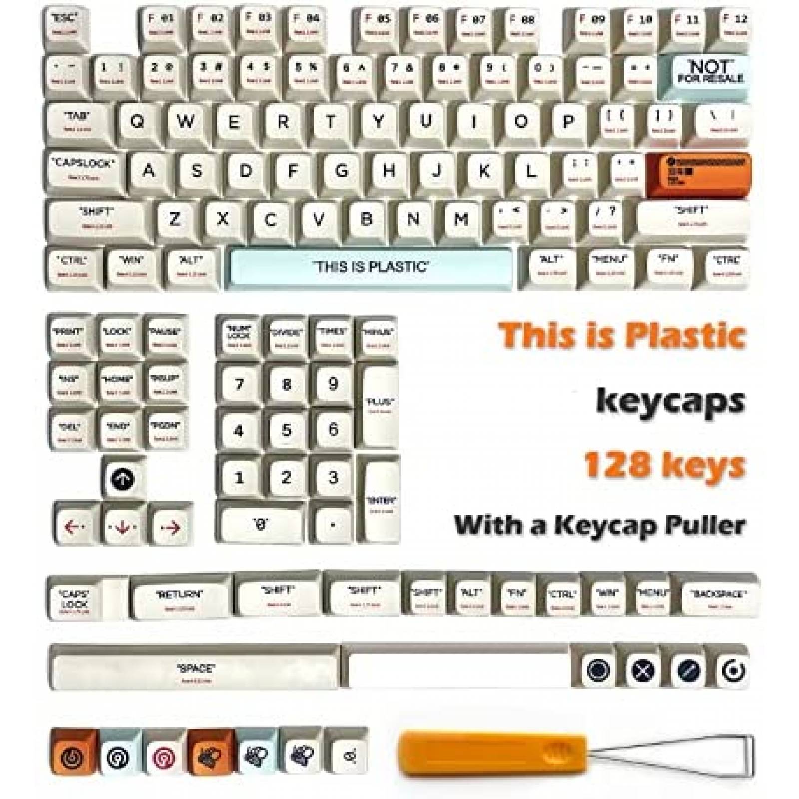 kit de Teclas Personalizadas XDK con Quita Teclas -Crema