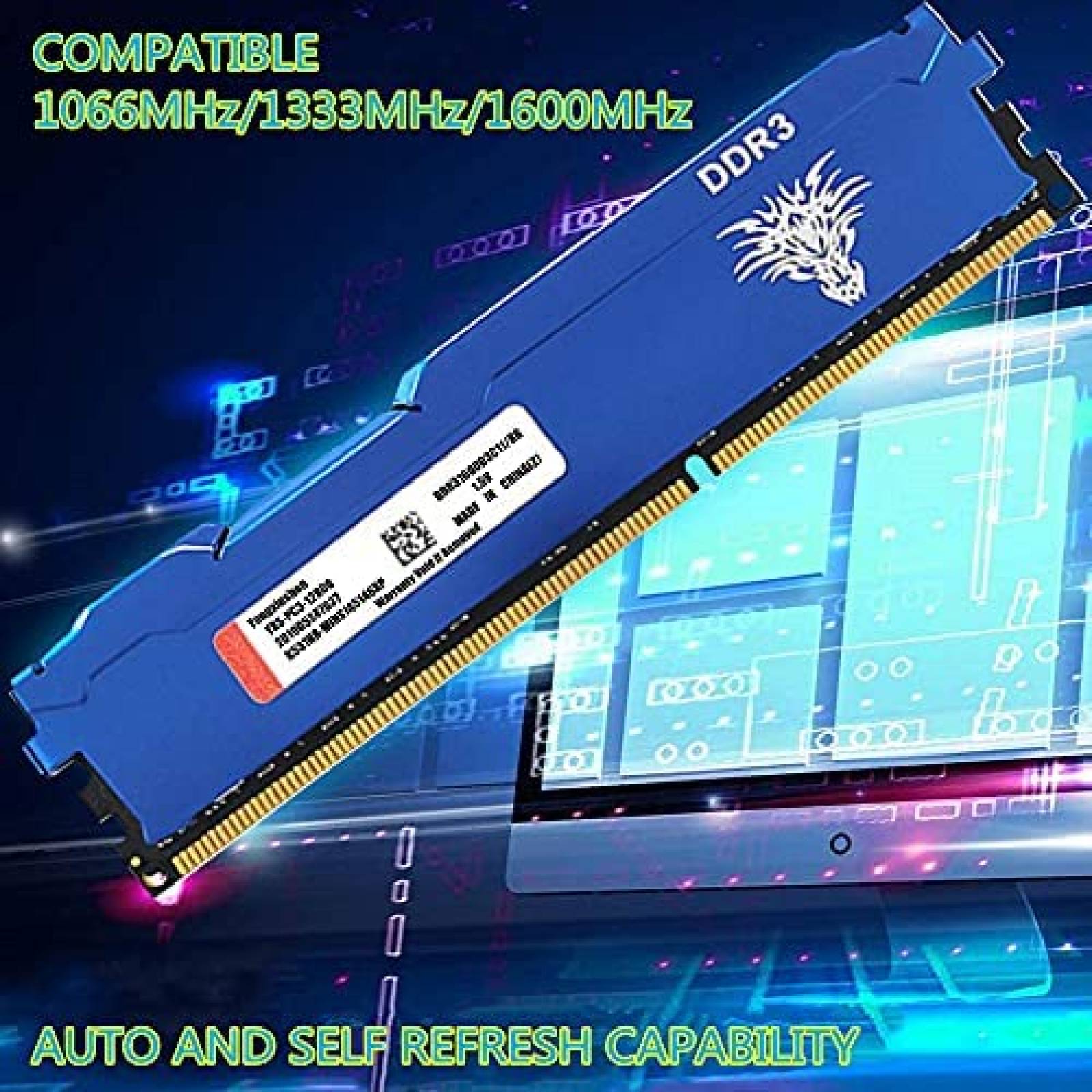 Memoria Yongxinsheng 8GB DDR3 1600MHz 240Pins 1.5V -Azul
