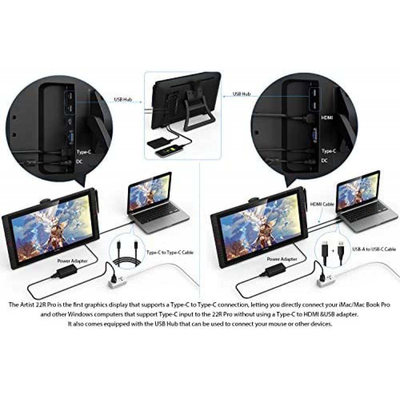 Tableta Dibujo XP-PEN Artist22R Pro 21.5 pulgadas -Negro