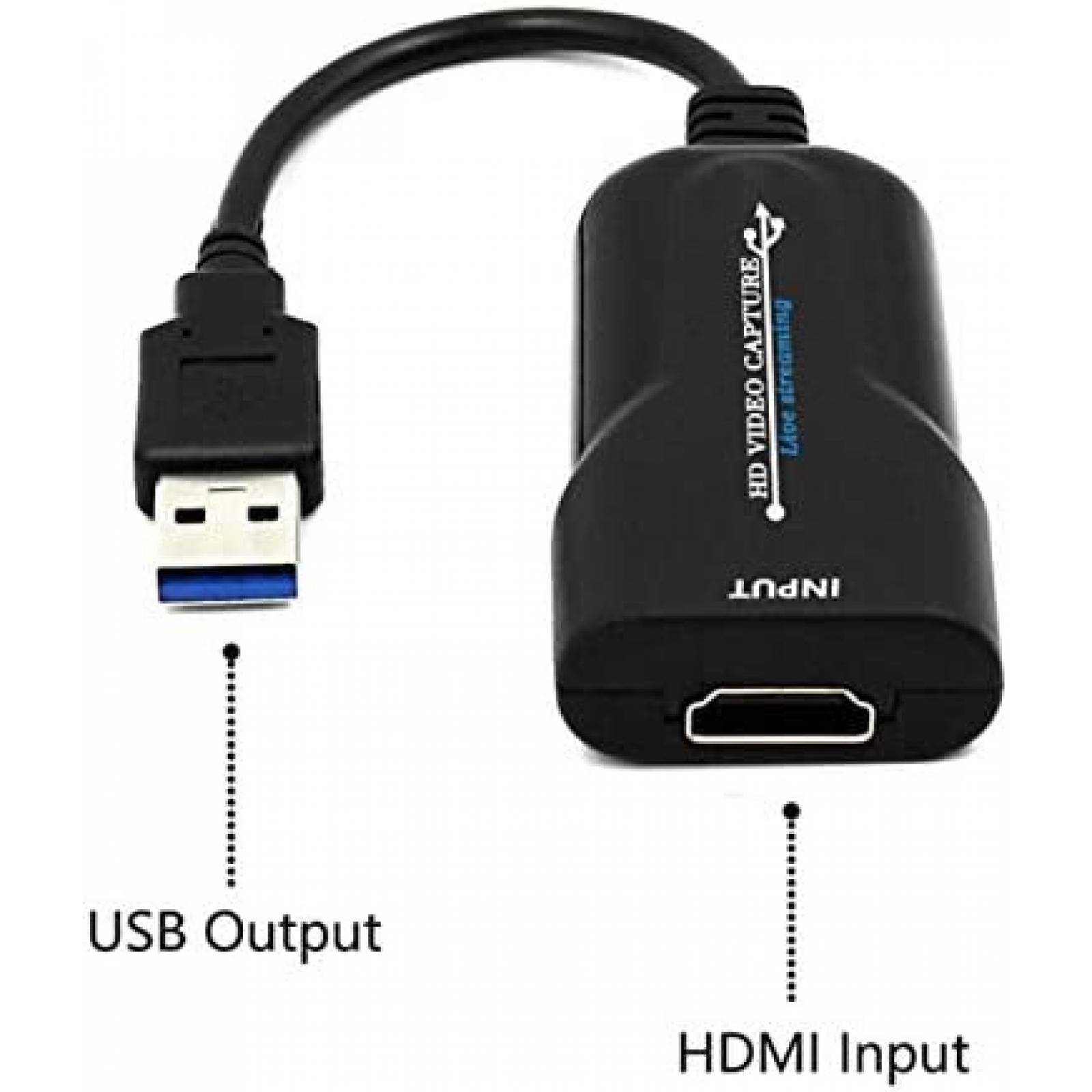 Tarjeta captura video Wiistar HDMI USB 1080p 30fps -Negro
