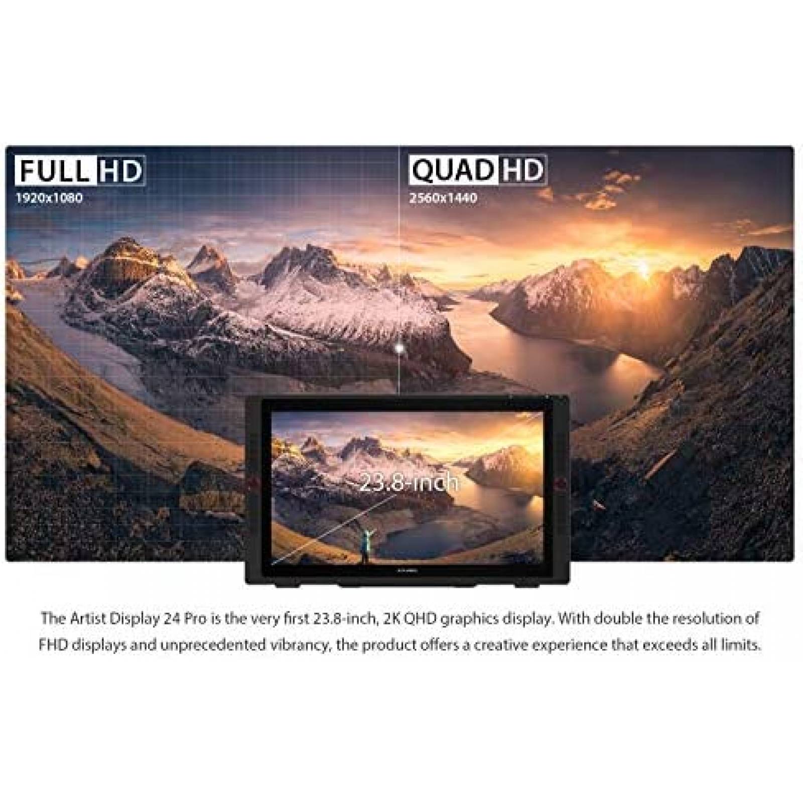 Tableta Dibujo XP-PEN Artist24 Pro 2K 23.8 pulg USB-C -Negro