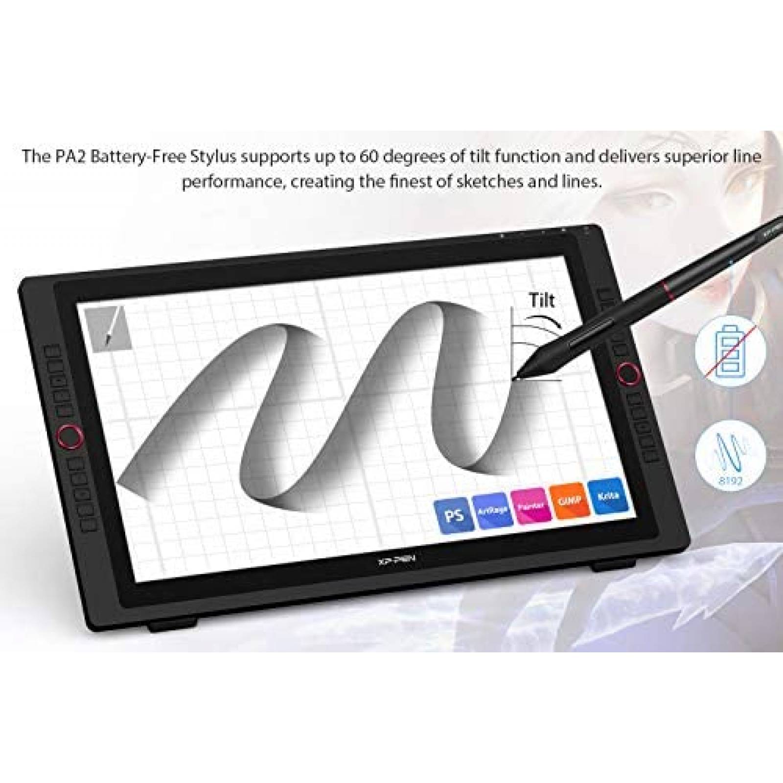 Tableta Dibujo XP-PEN Artist24 Pro 2K 23.8 pulg USB-C -Negro