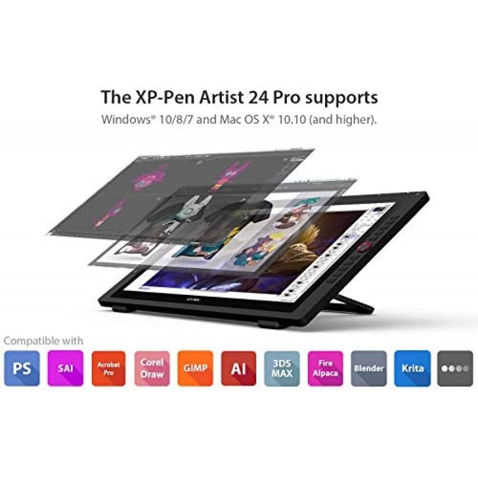 Tableta Dibujo XP-PEN Artist24 Pro 2K 23.8 pulg USB-C -Negro