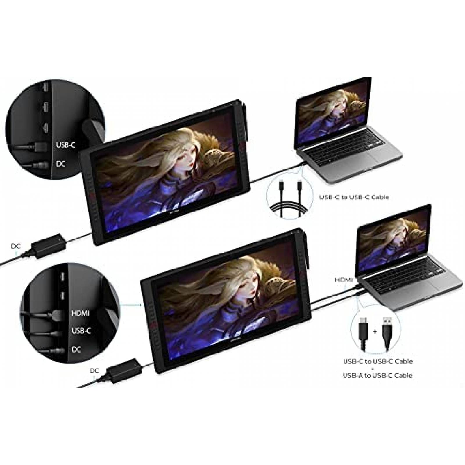 Tableta Dibujo XP-PEN Artist24 Pro 2K 23.8 pulg USB-C -Negro