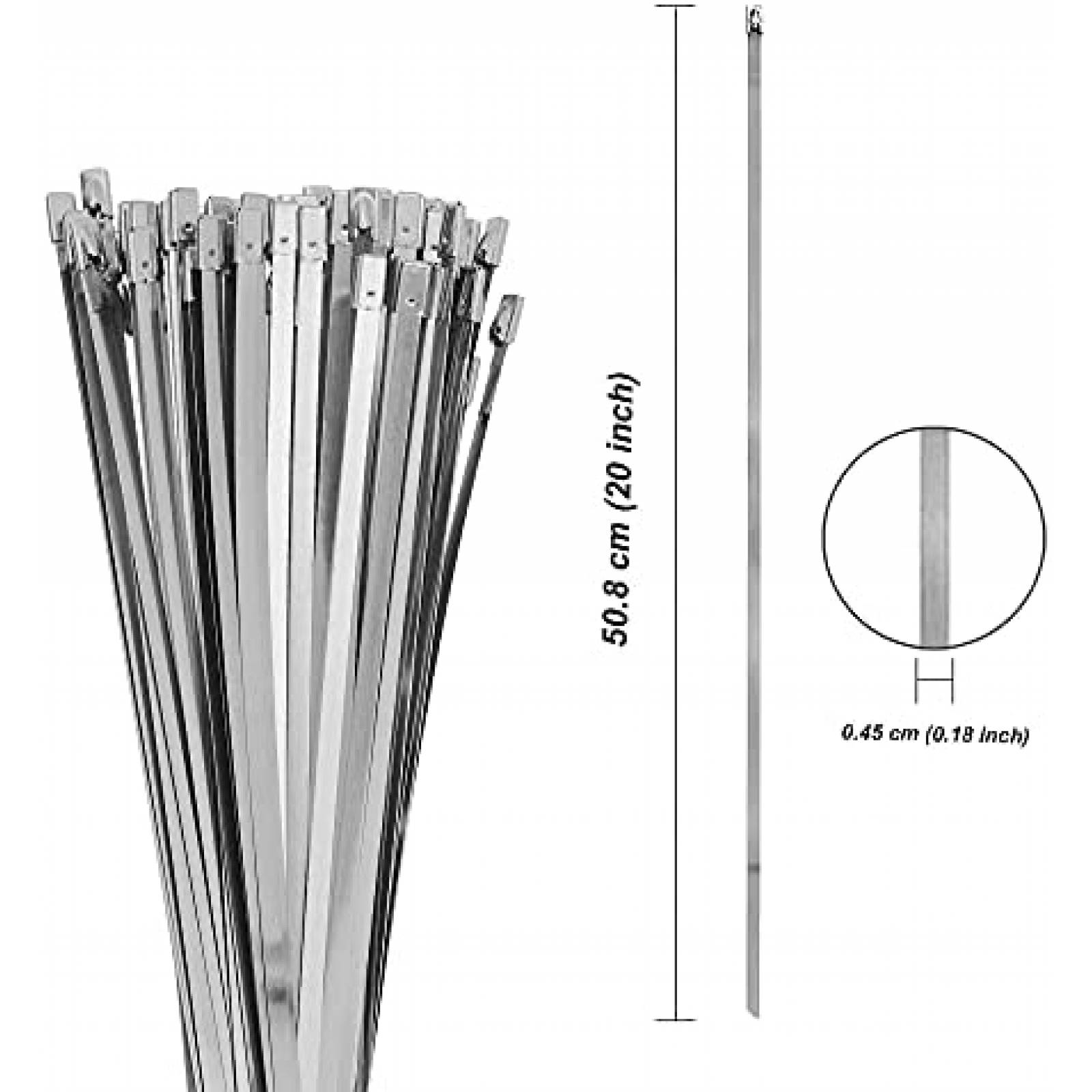 Pack zinchos MAXSELL x304 20" de acero inoxidable -Plateado