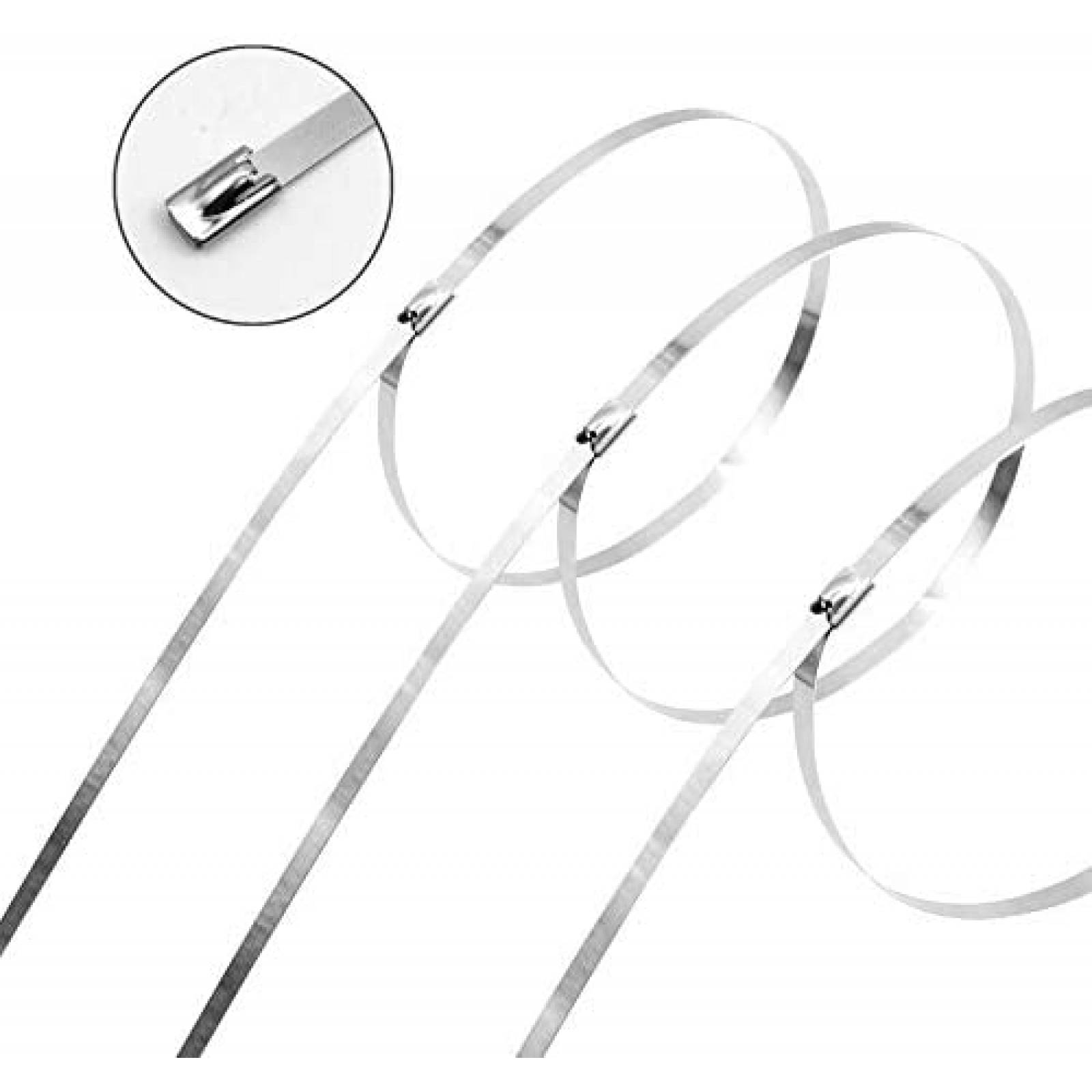 Pack zinchos MAXSELL x304 20" de acero inoxidable -Plateado