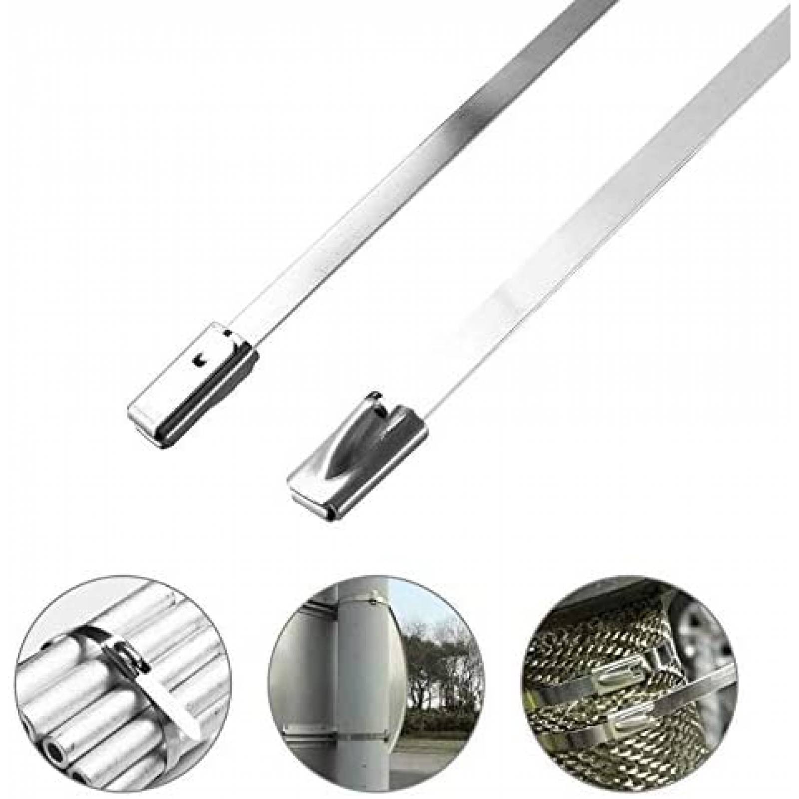 Pack zinchos MAXSELL x304 20" de acero inoxidable -Plateado