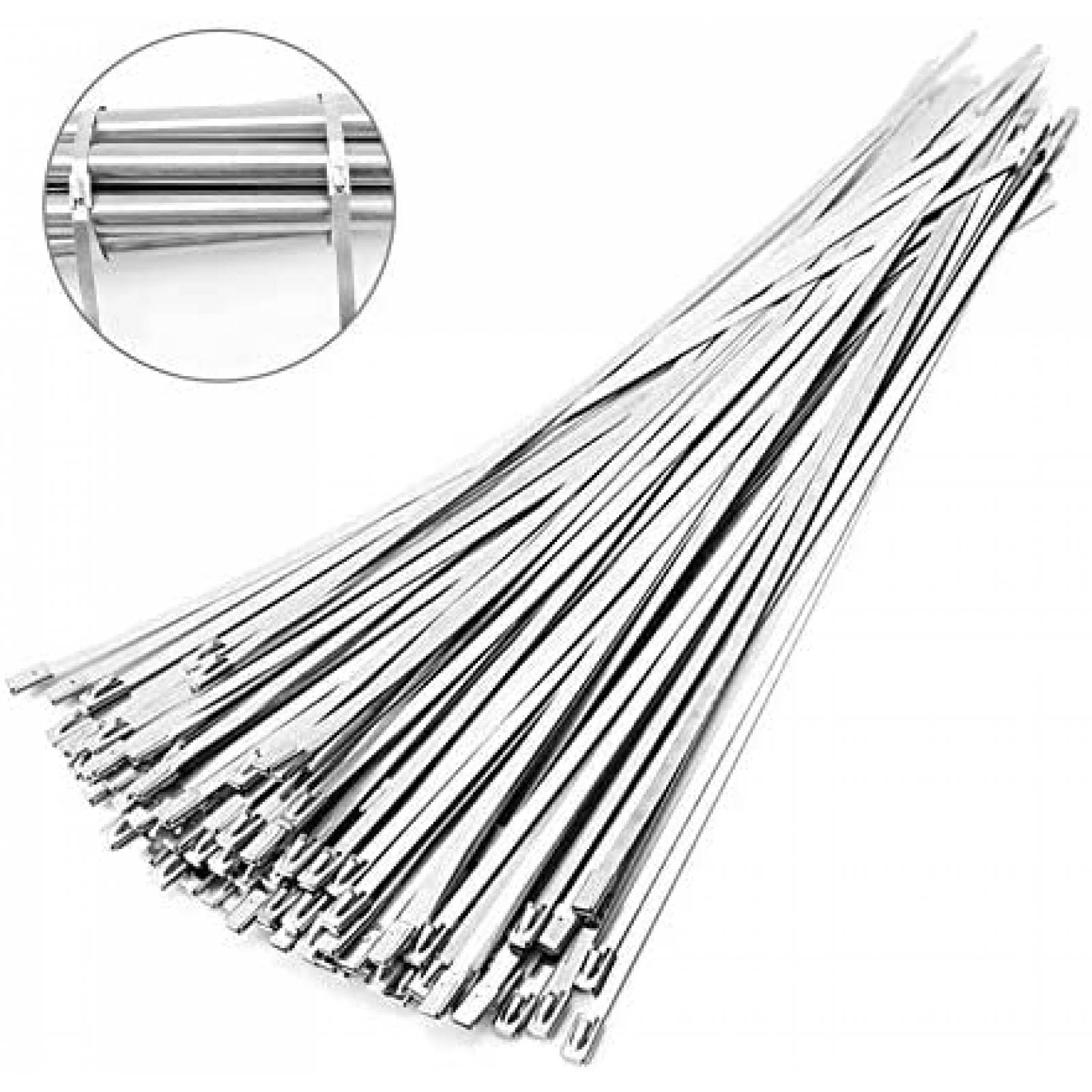 Pack zinchos MAXSELL x304 20" de acero inoxidable -Plateado