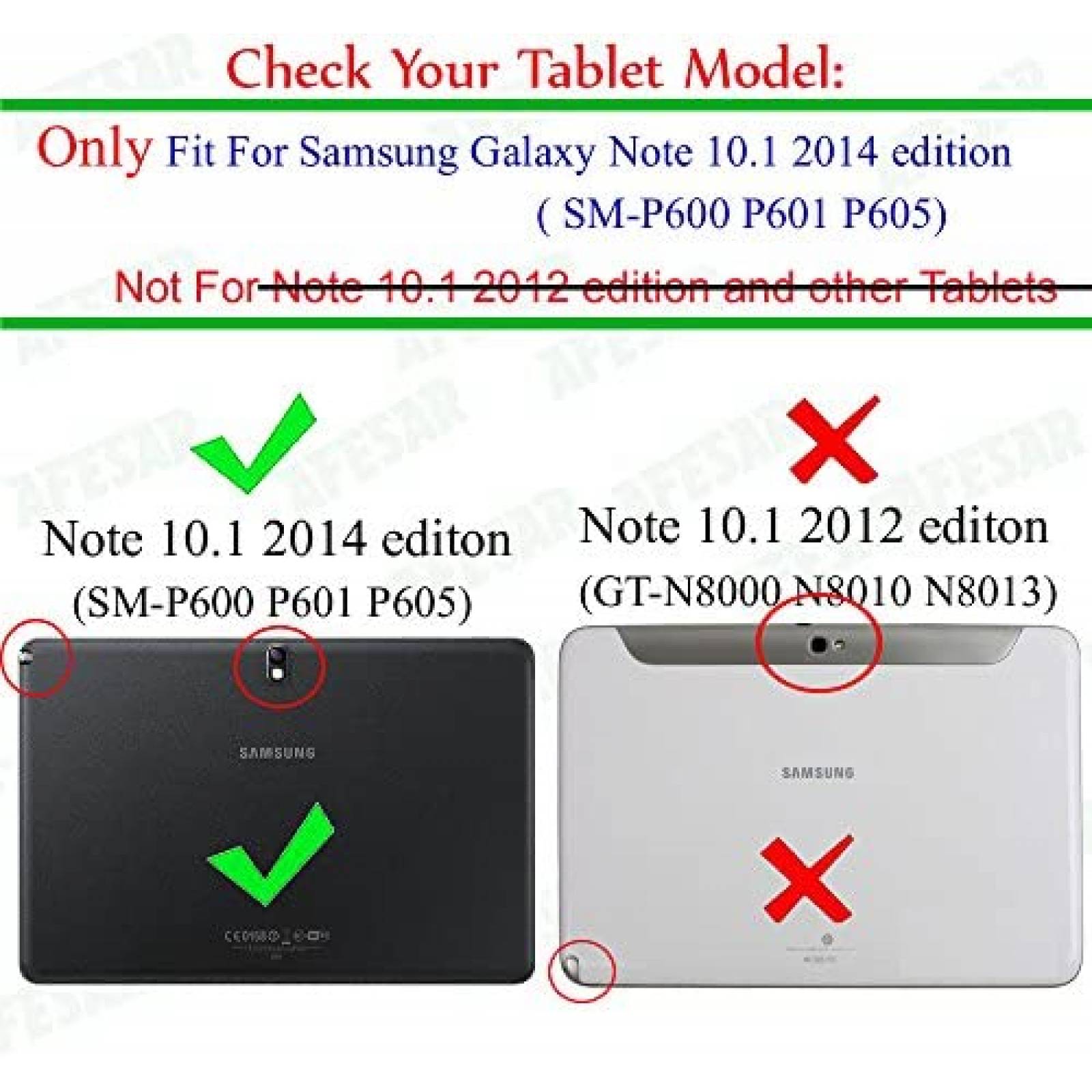 Funda AFesar para Tablet Samsung Galaxy Note 10.1'' -Negro