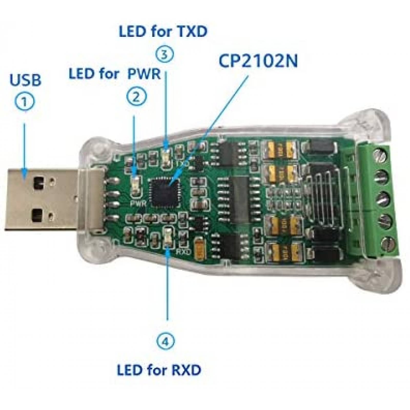 Adaptador USB a RS485 RS422 DSD TECH SH-U10C chip CP2102N