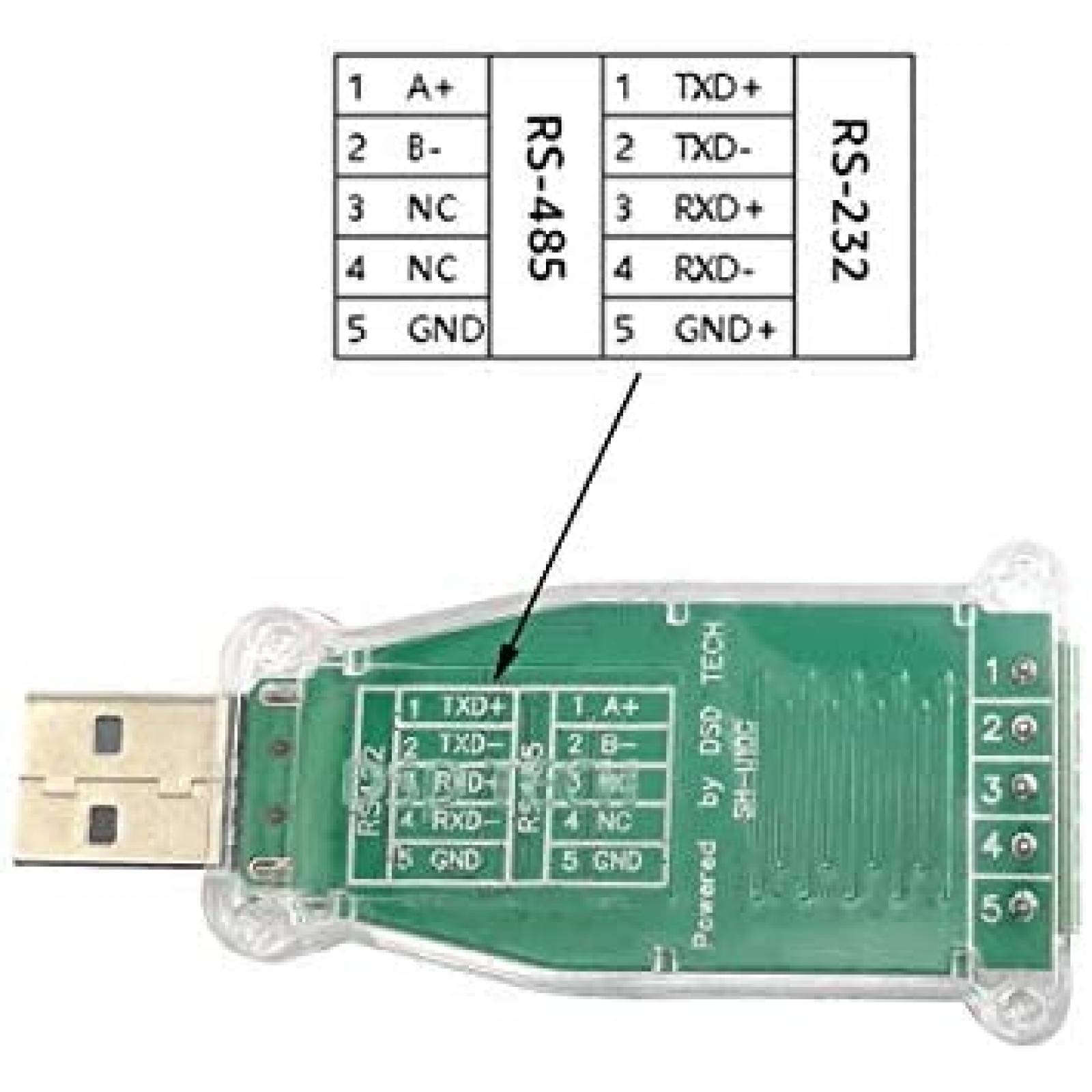 Adaptador USB a RS485 RS422 DSD TECH SH-U10C chip CP2102N