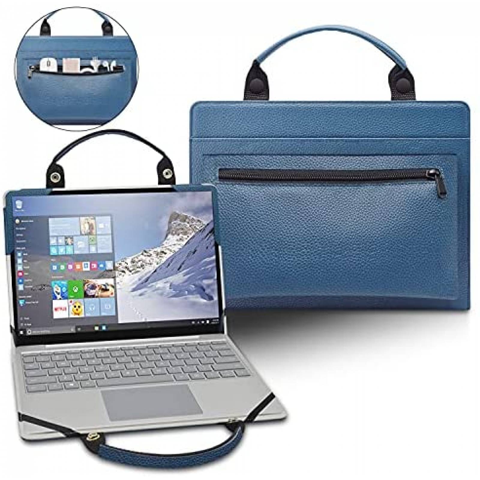 Funda 2 en 1 LiuShan para ASUS ZenBook 14'' de Piel -Azul