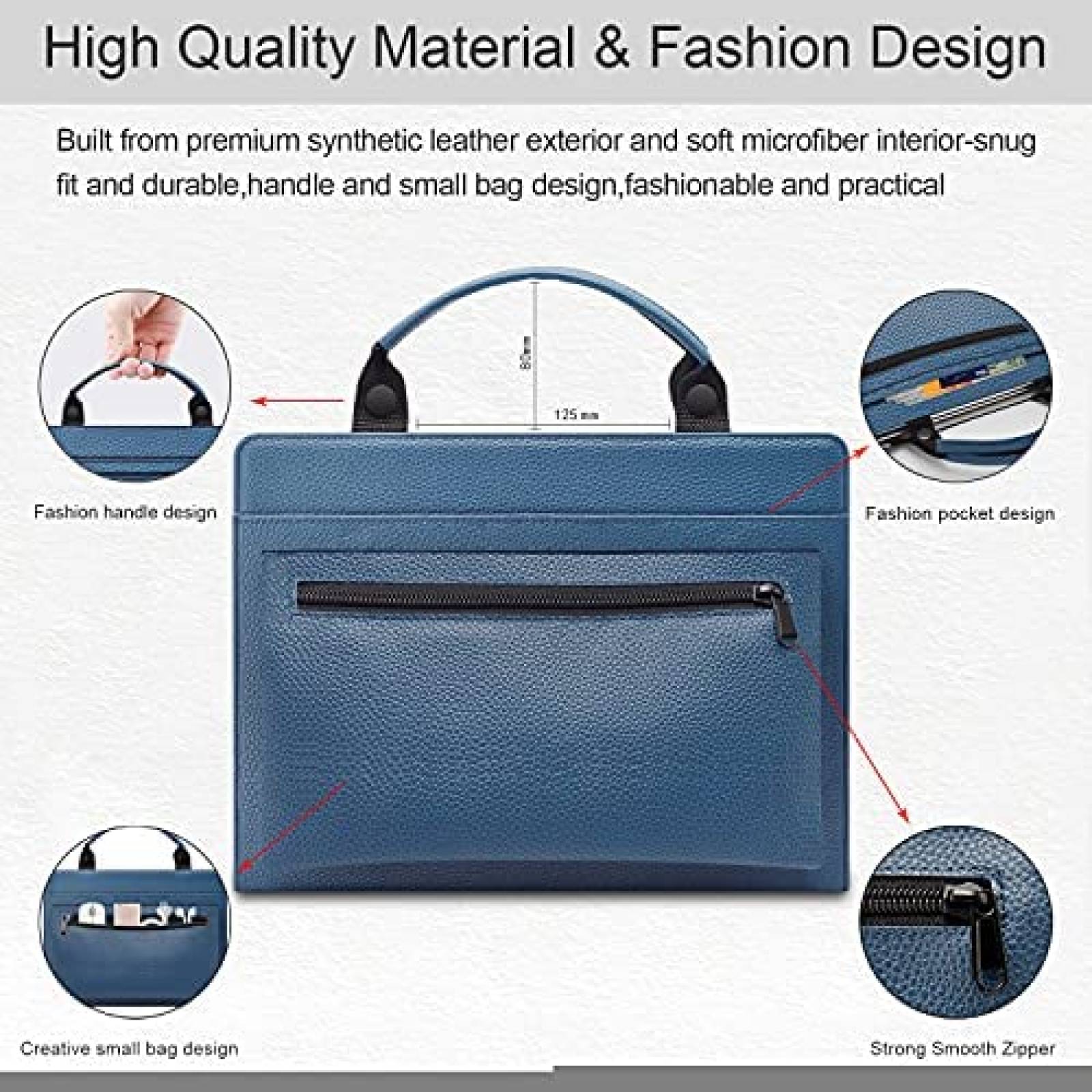 Funda 2 en 1 LiuShan para ASUS ZenBook 14'' de Piel -Azul