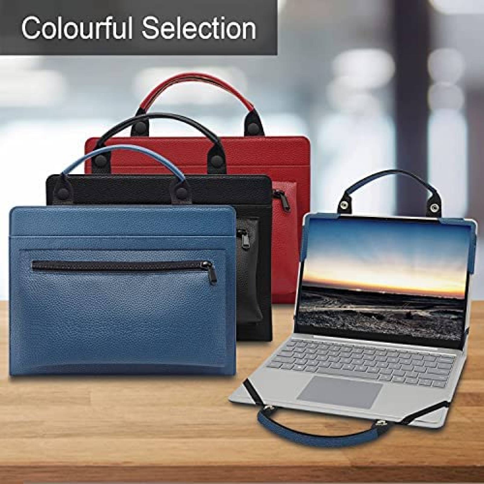 Funda 2 en 1 LiuShan para ASUS ZenBook 14'' de Piel -Azul