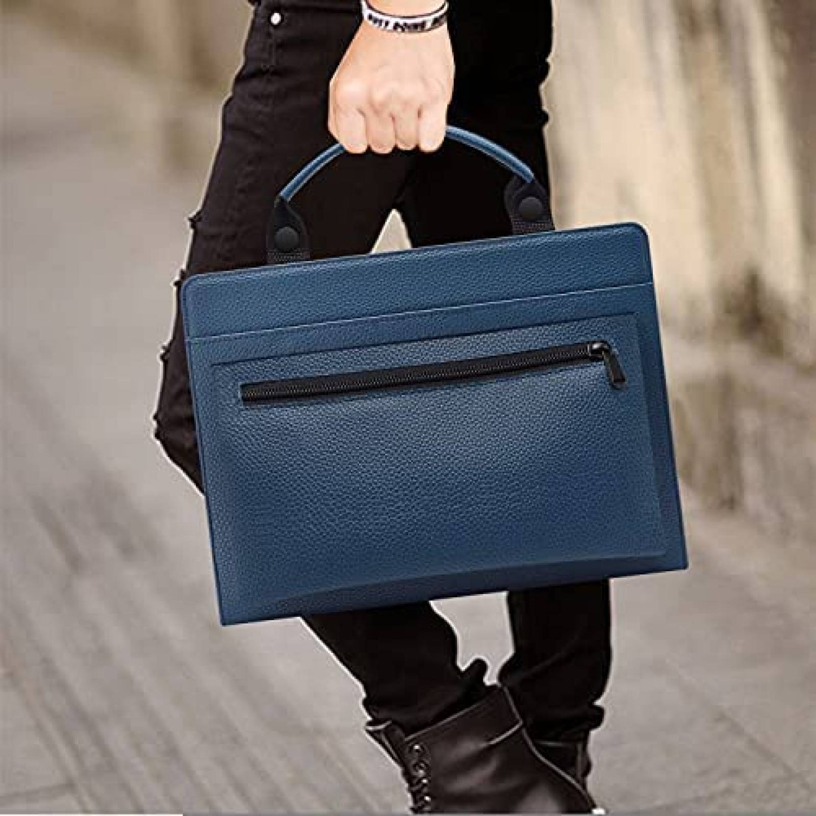 Funda 2 en 1 LiuShan para ASUS ZenBook 14'' de Piel -Azul