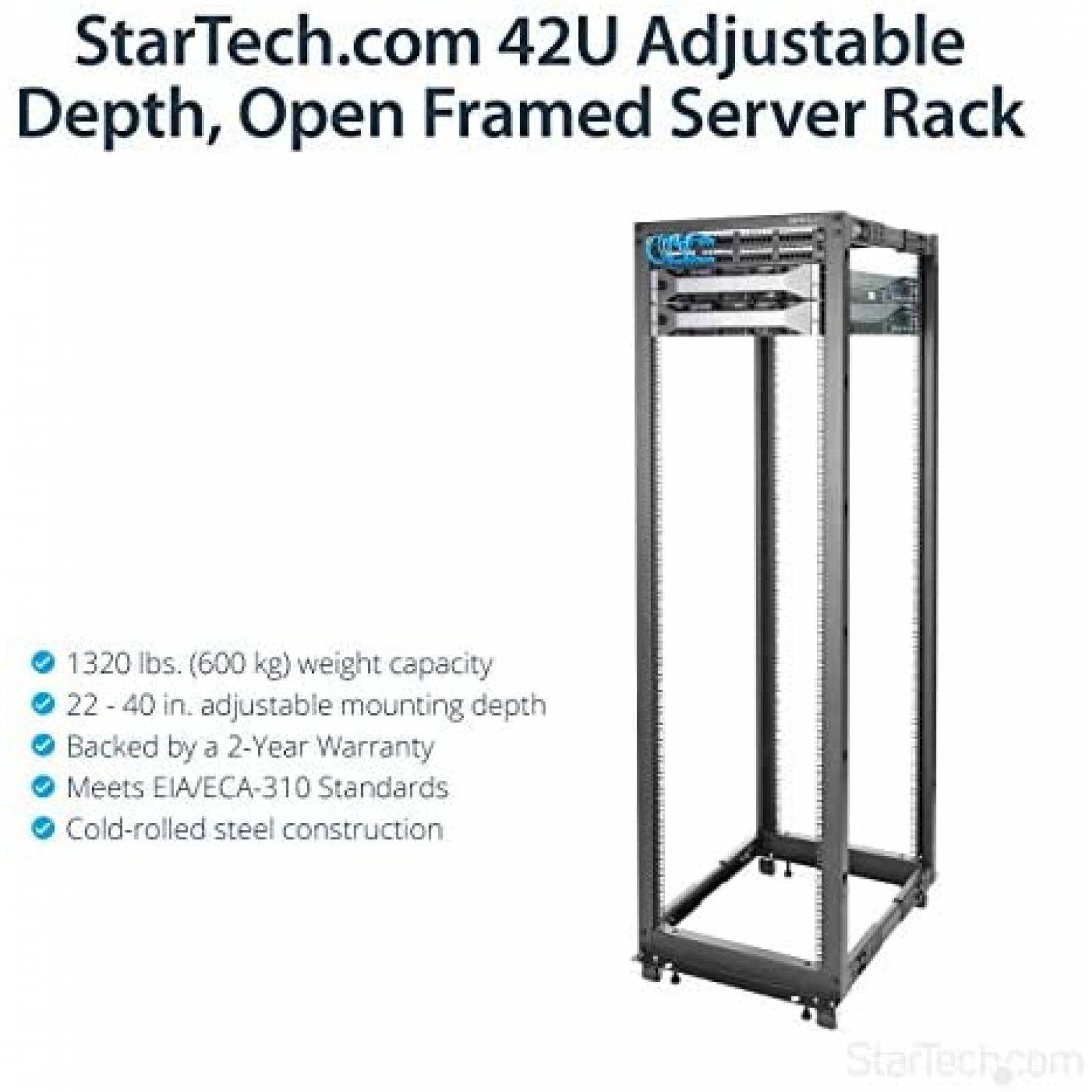 Racks de servidor marco abierto StarTech 42U 250lbs -Negro