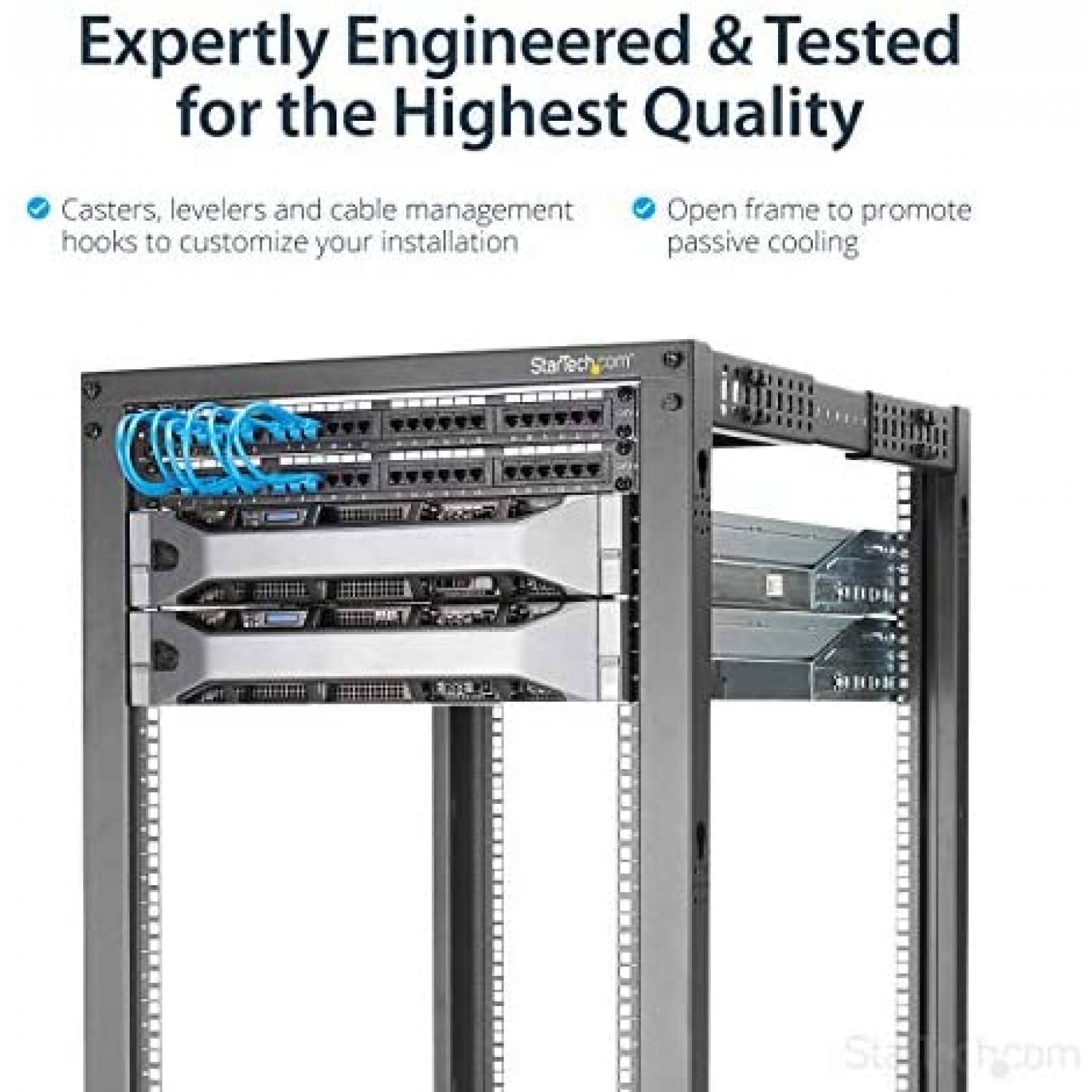 Racks de servidor marco abierto StarTech 42U 250lbs -Negro