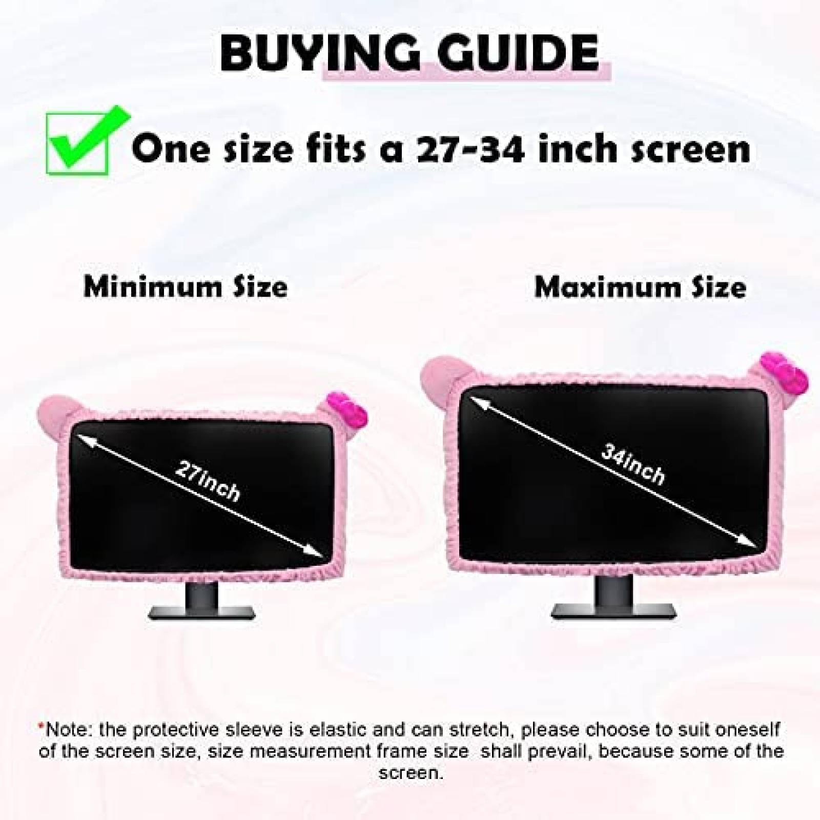 Funda Protectora Kakurookie Para Monitor de 27'' a 34''-Rosa