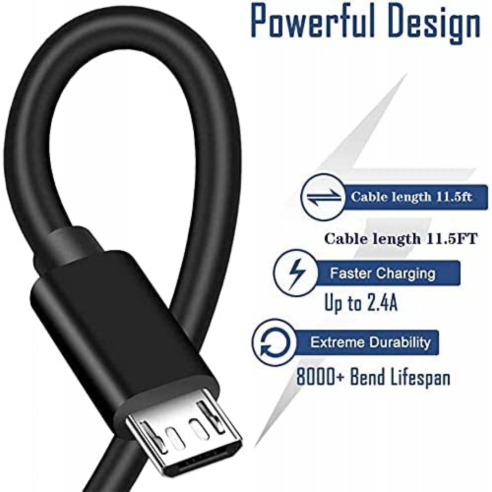 Cable micro USB ATYFUER de carga rápida para Android -Negro