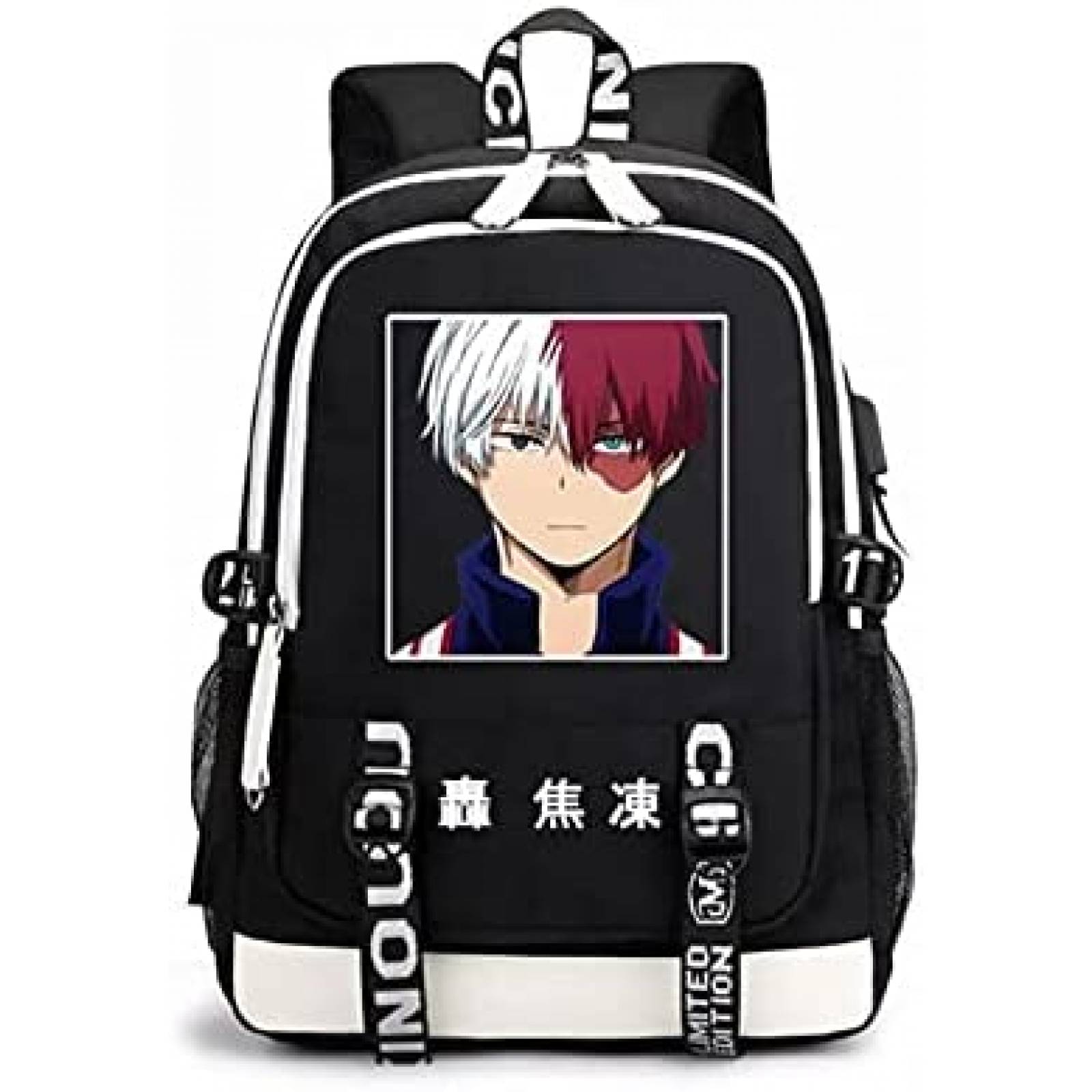 Mochila Yicool con Cargador USB p/Laptop 15.6'' Anime -Negro