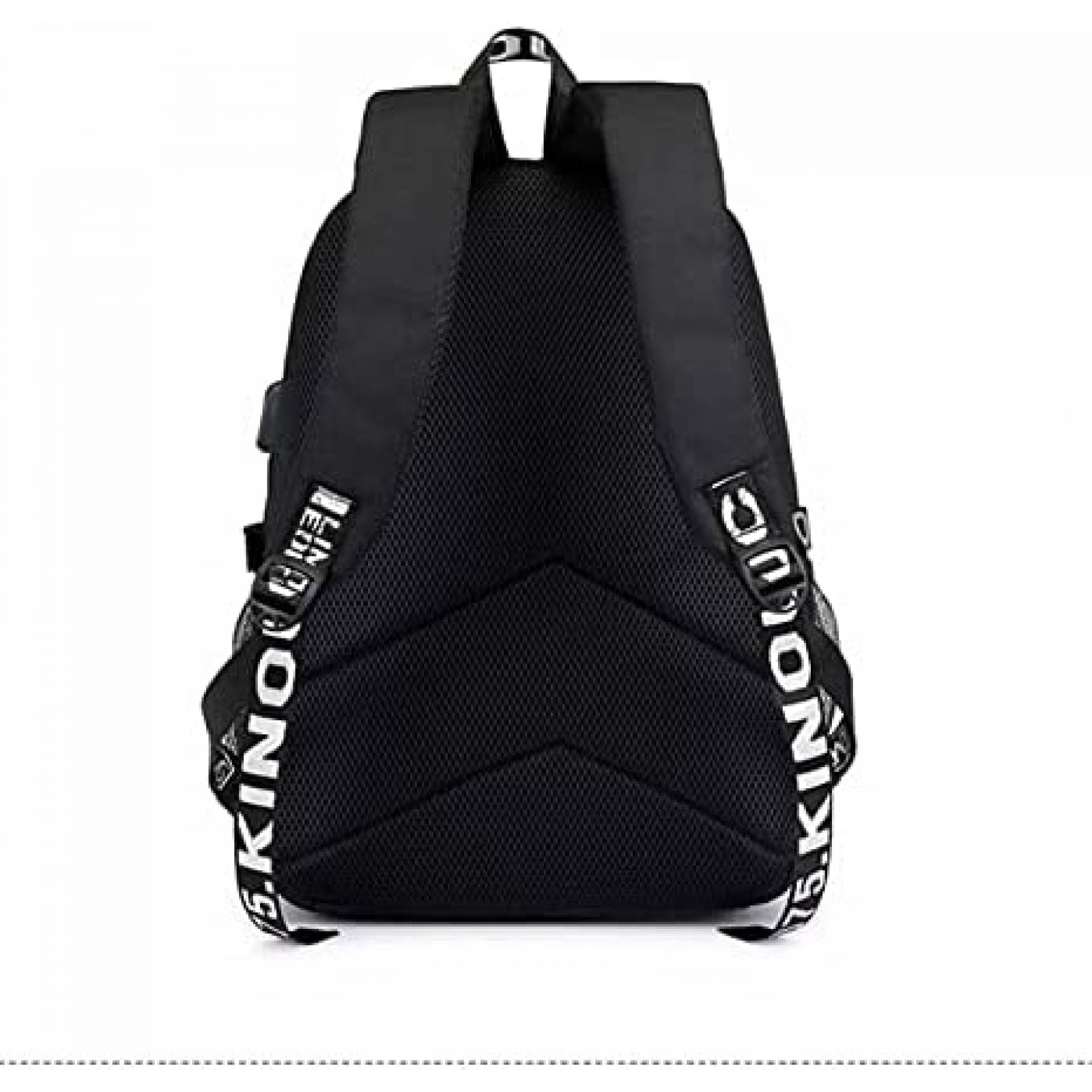 Mochila Yicool con Cargador USB p/Laptop 15.6'' Anime -Negro