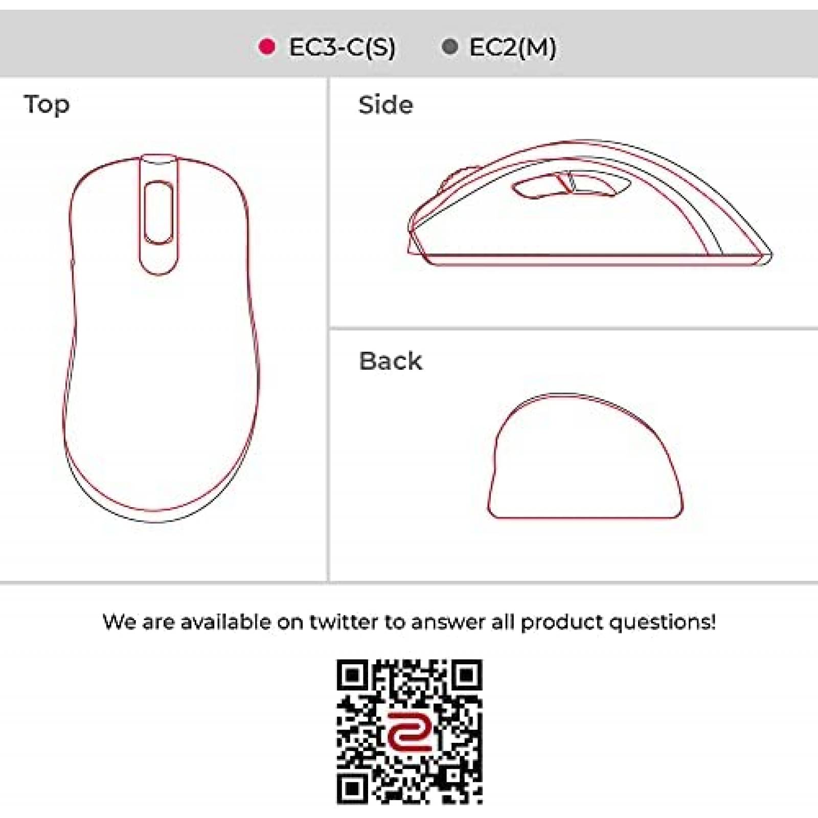 Mouse Gamer BenQ Zowie EC3-C Ergonómico ligero cable USB