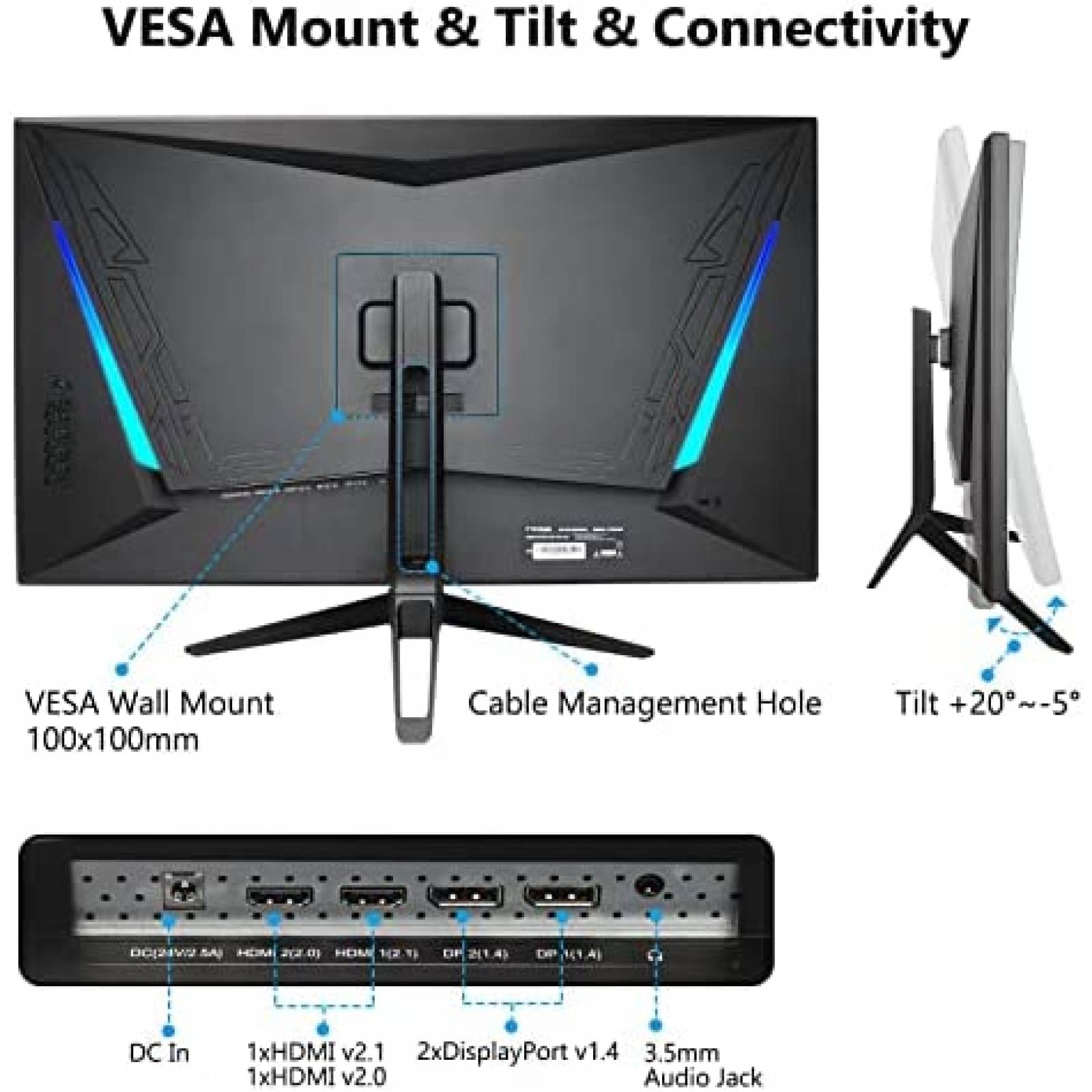 Monitor Gamer FYHXele 28'' 4K 144Hz UHD 3840x2160 IPS 1ms