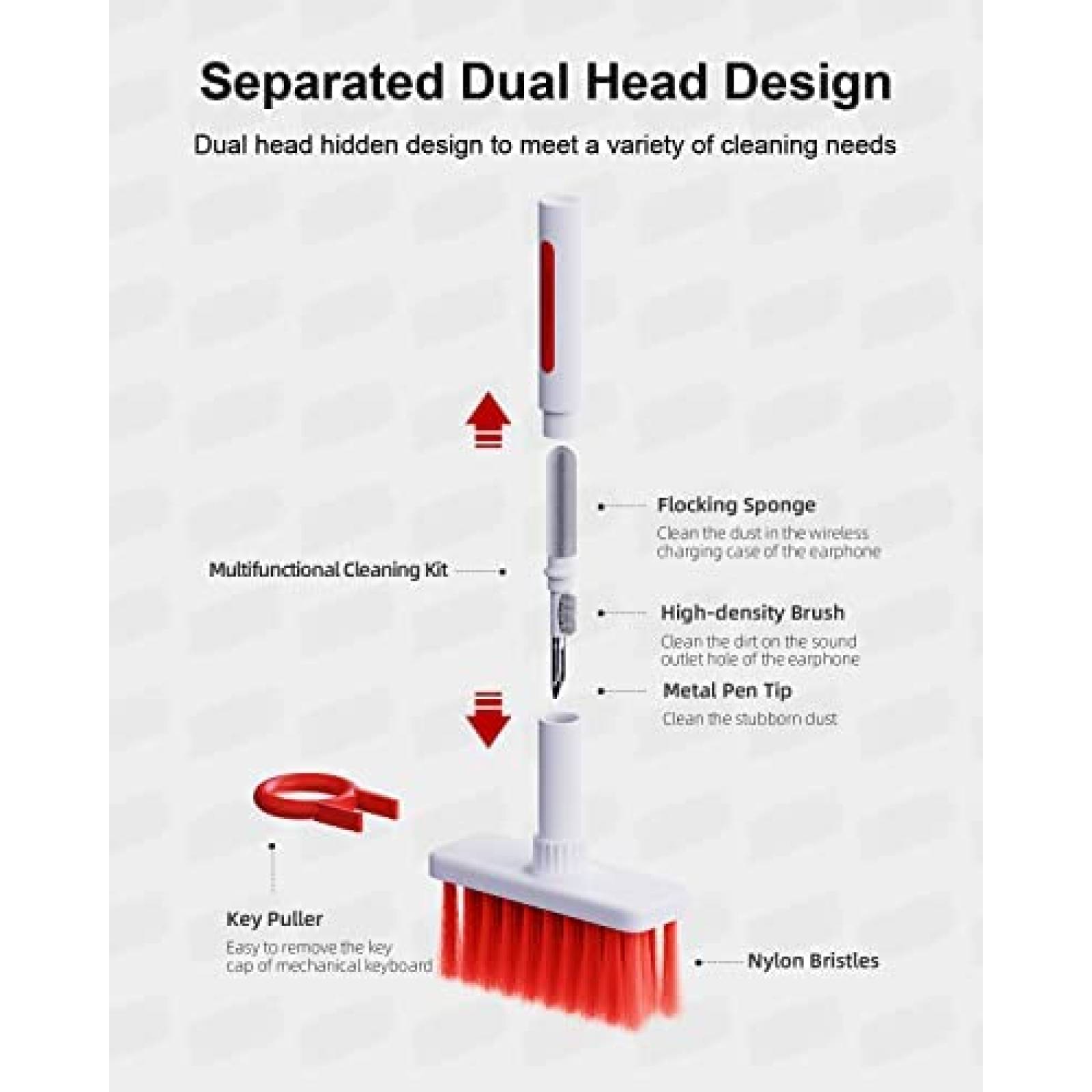 Cepillo Limpiador Hagibis CB01 Teclado Computador Lego -Rojo