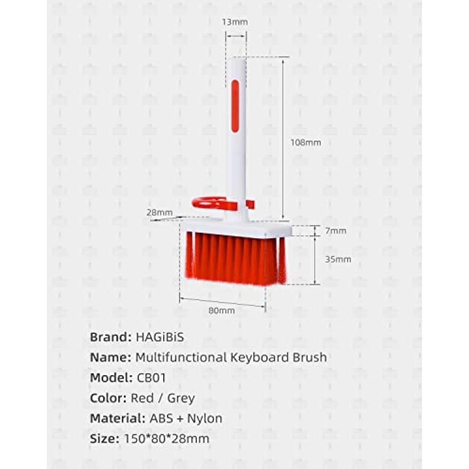 Cepillo Limpiador Hagibis CB01 Teclado Computador Lego -Rojo