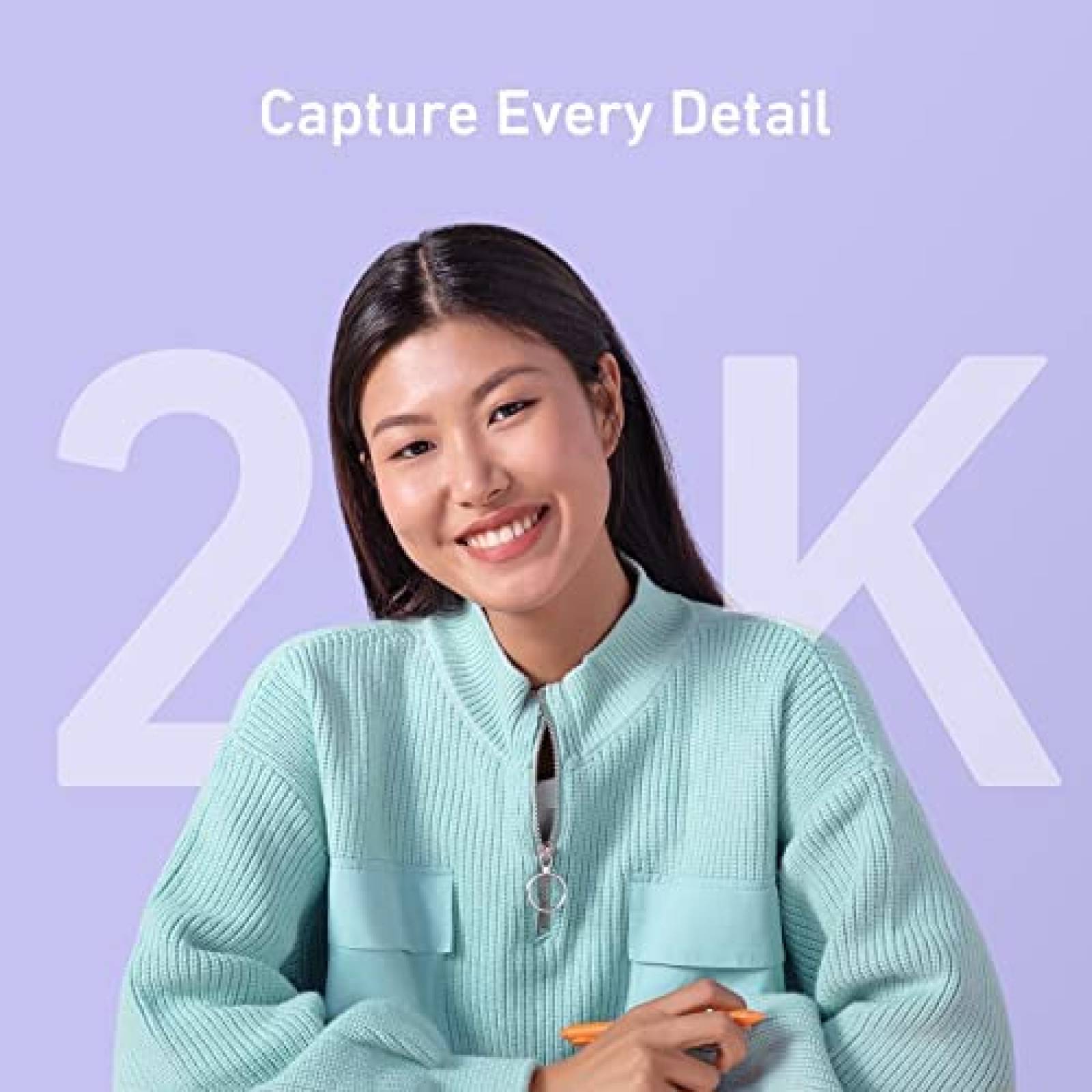 Webcam AnkerWork B600 con Luz LED Resolución de 2K