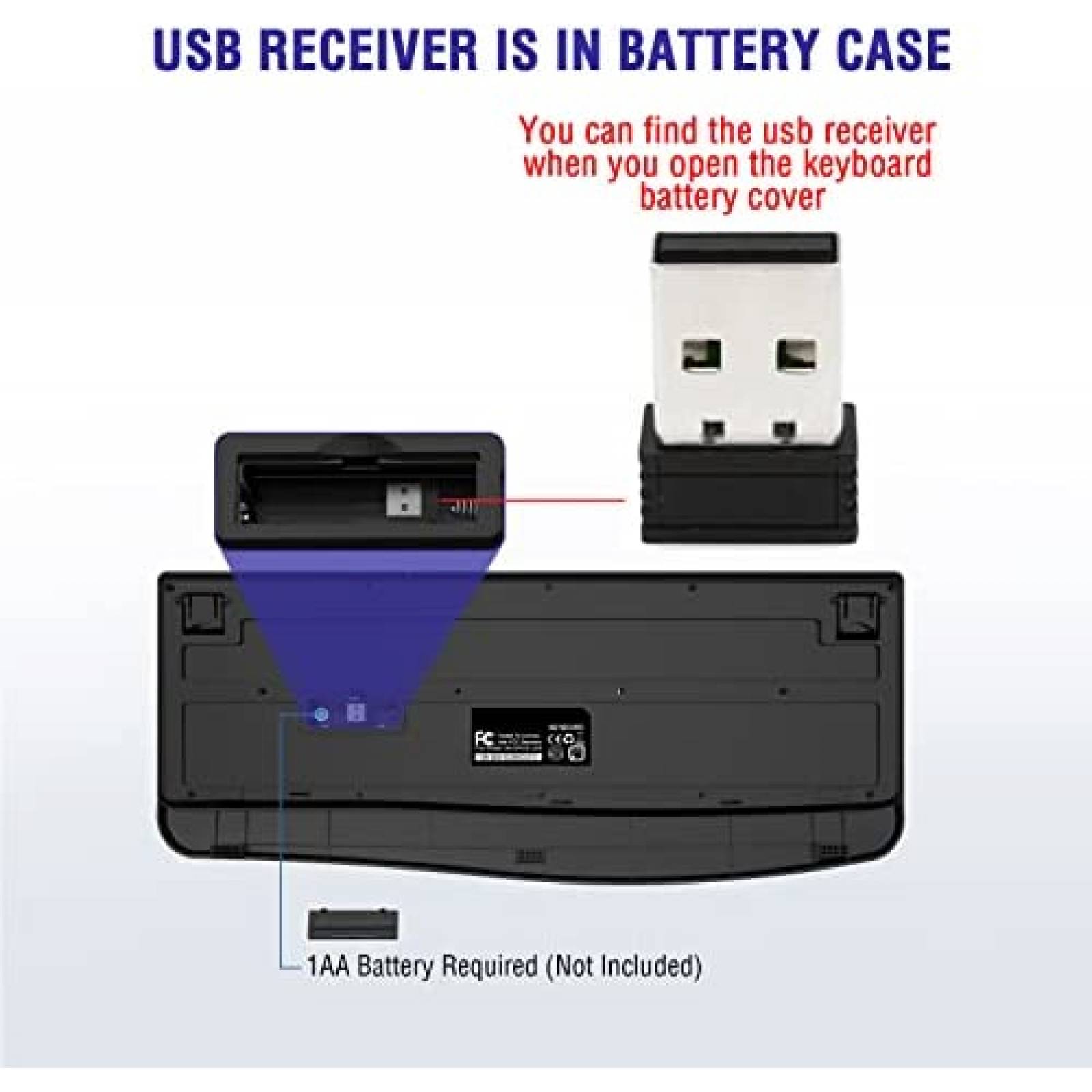 Teclado Bluetooth Loigys CK211 USB con Reposa Muñecas -Negro