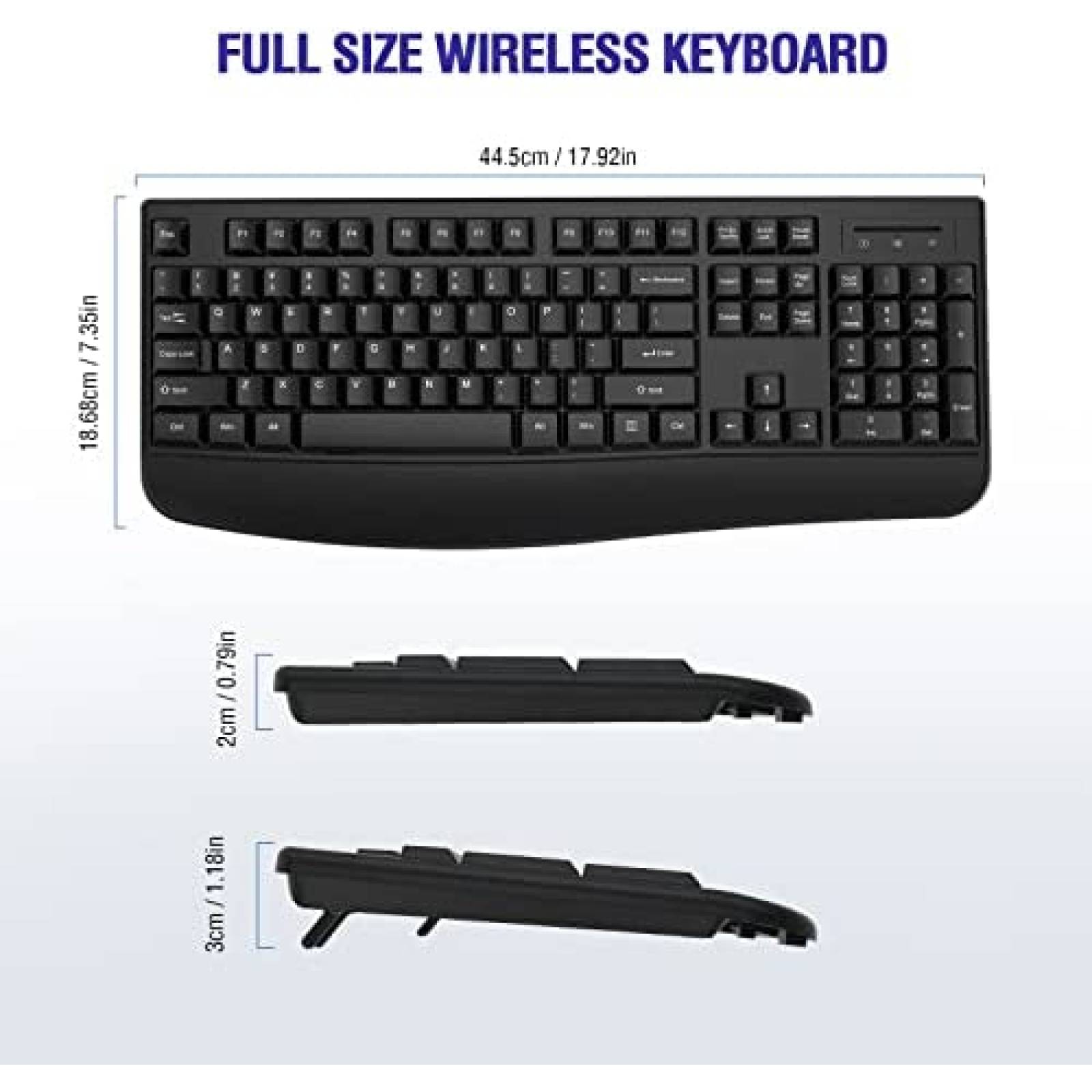 Teclado Bluetooth Loigys CK211 USB con Reposa Muñecas -Negro