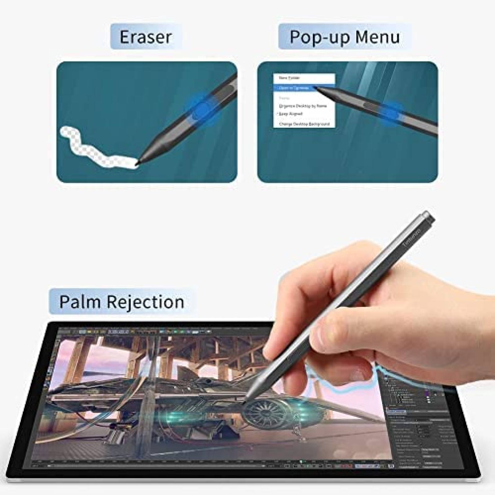 Pluma Stylus Tintunzo Surface Pen para Surface Pro -Negro