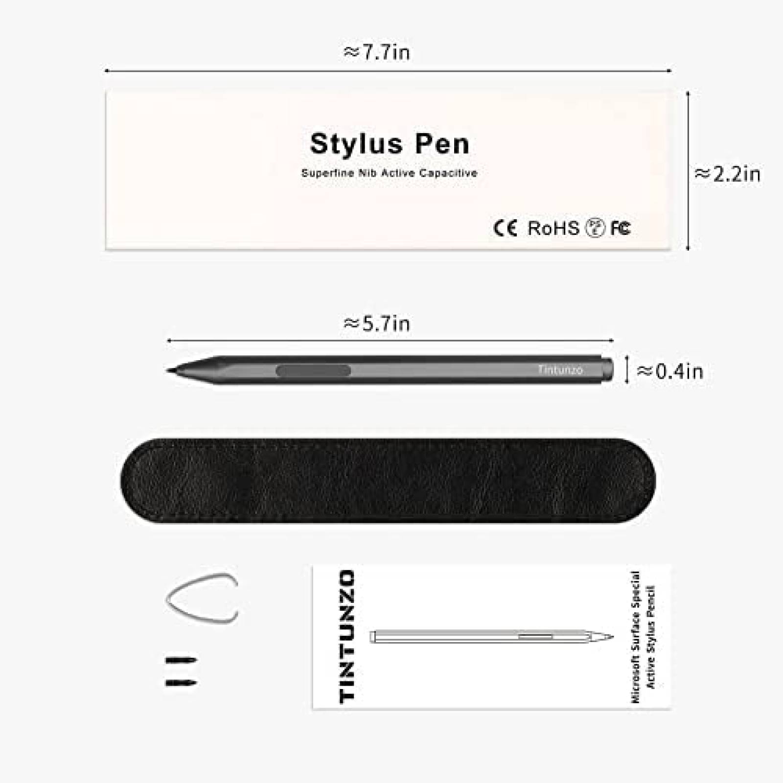 Pluma Stylus Tintunzo Surface Pen para Surface Pro -Negro