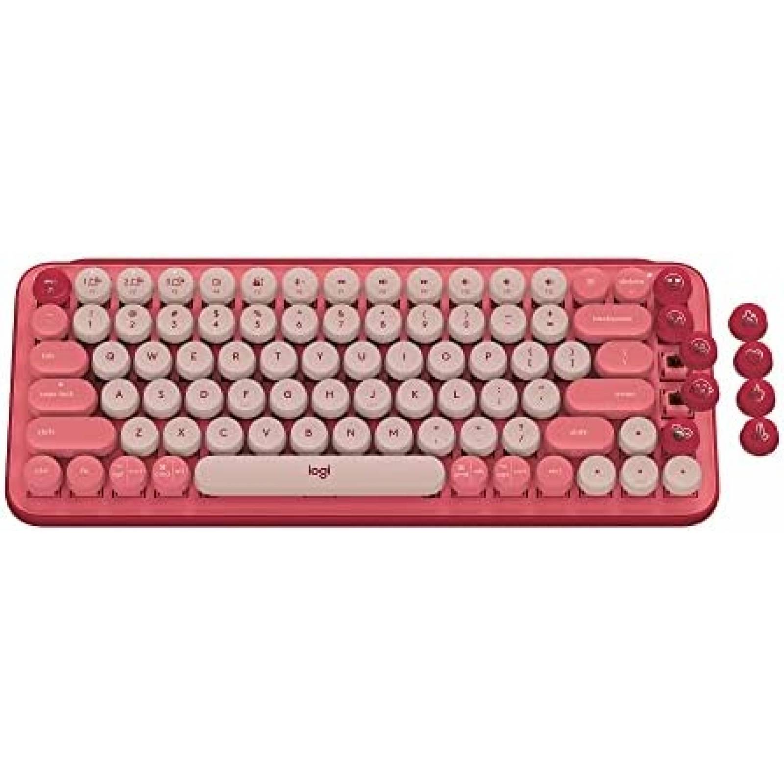 Kit Accesorios Logitech POP Teclado Mouse Inalambricos -Rosa