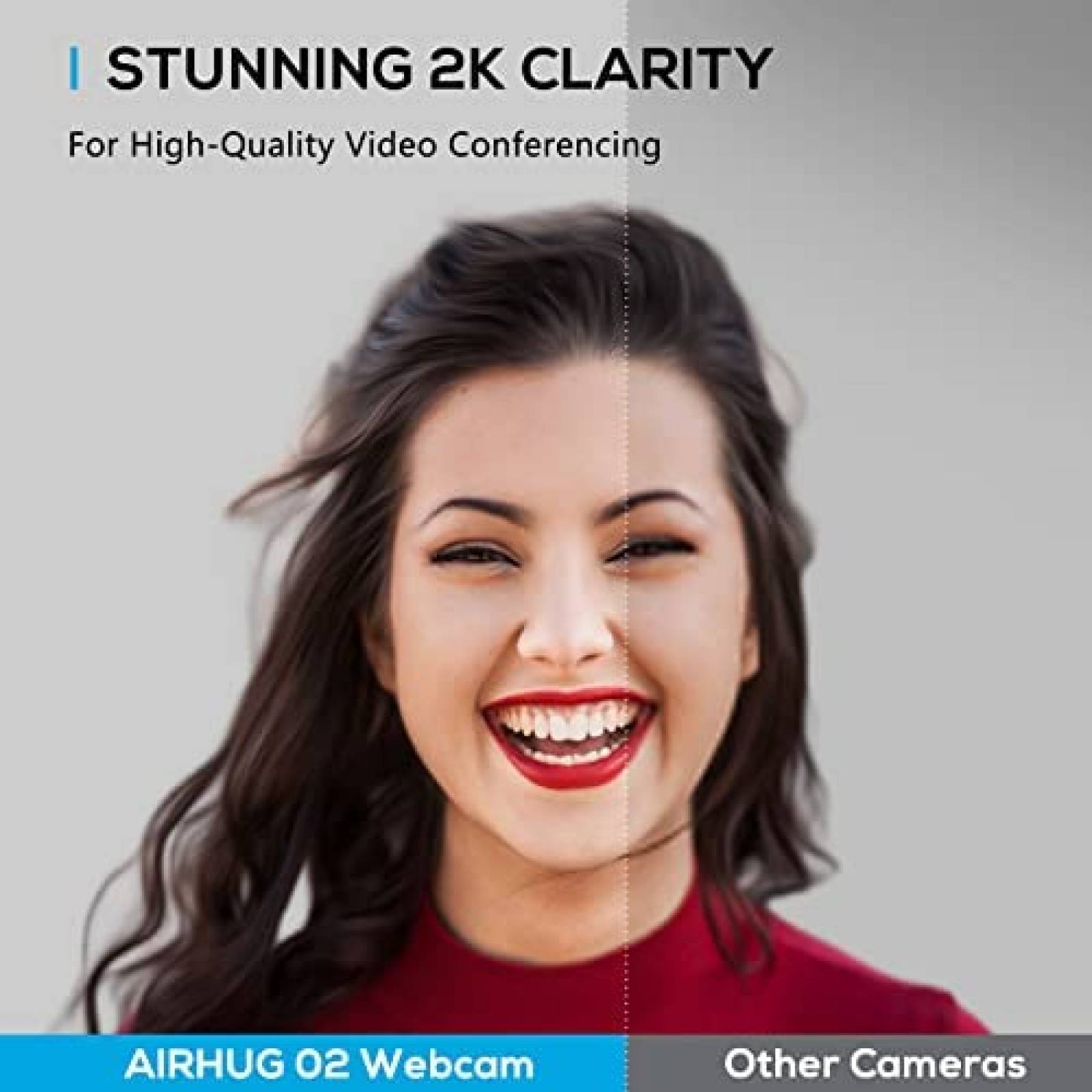 Cámara WEB 2K AIRHUG 1080P Cubierta De Privacidad -Negro