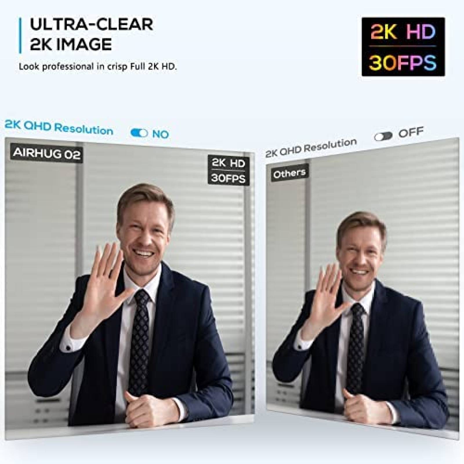 Cámara WEB 2K AIRHUG 1080P Cubierta De Privacidad -Negro