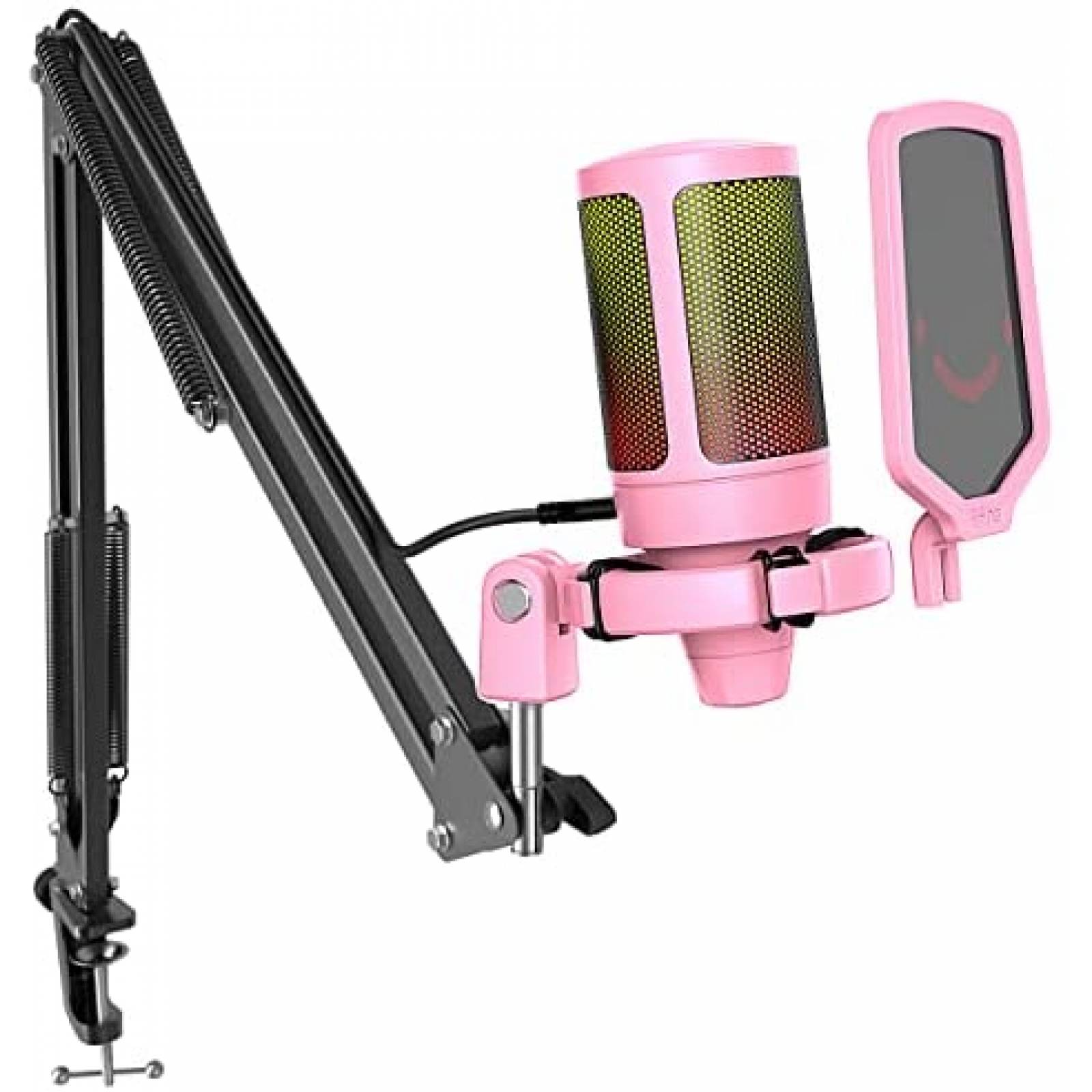 Micrófono USB FIFINE A6T RGB para PS4/PS5/PC -Rosa