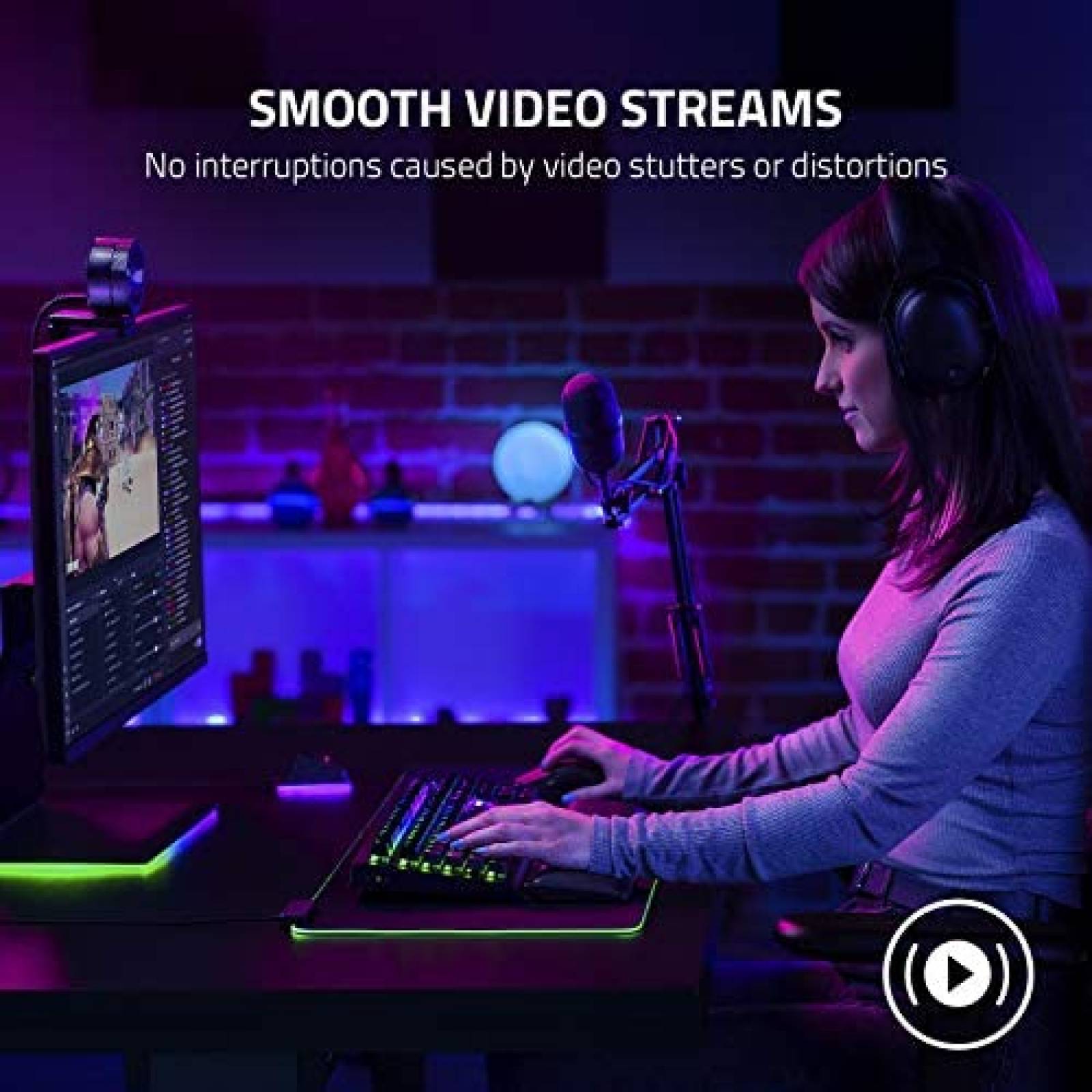 Kit de Streaming Razer Kiyo Pro, V2 Pro Webcam Microfono