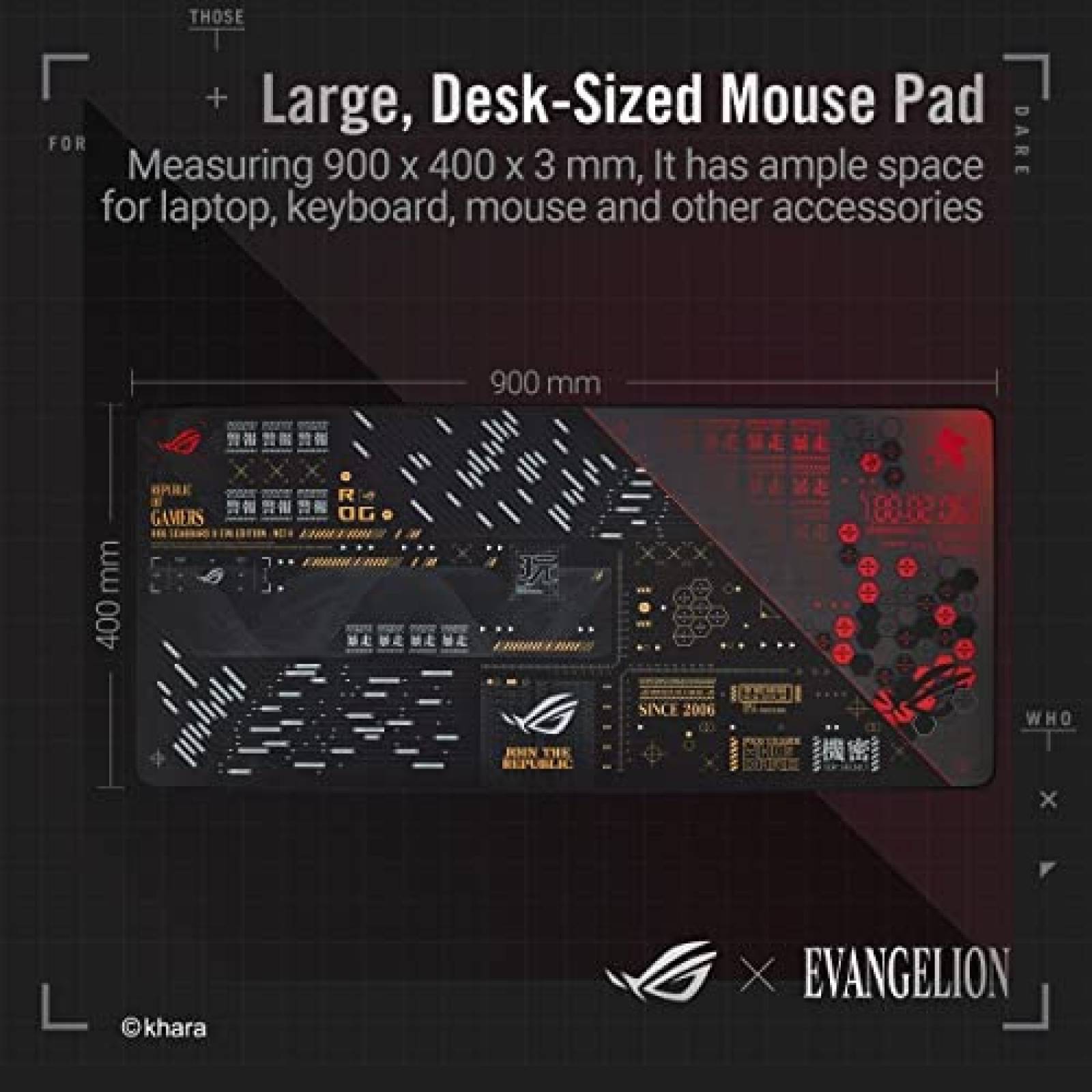 Mousepad Gamer Asus ROG Scabbard II EVA Extendido -Negro